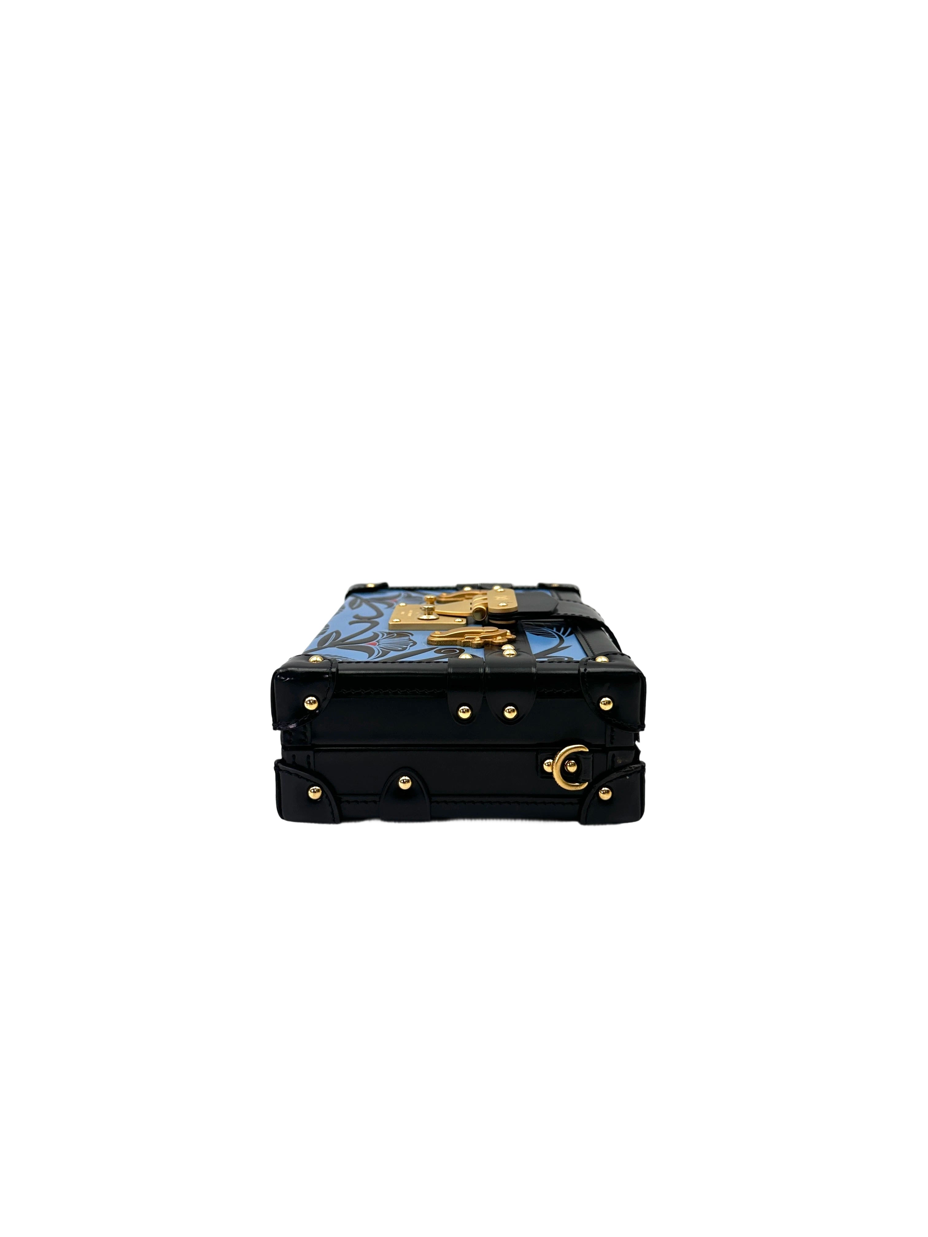 Louis Vuitton Petite Malle Blue Floral Printed Monogram Shoulder Bag LV2824