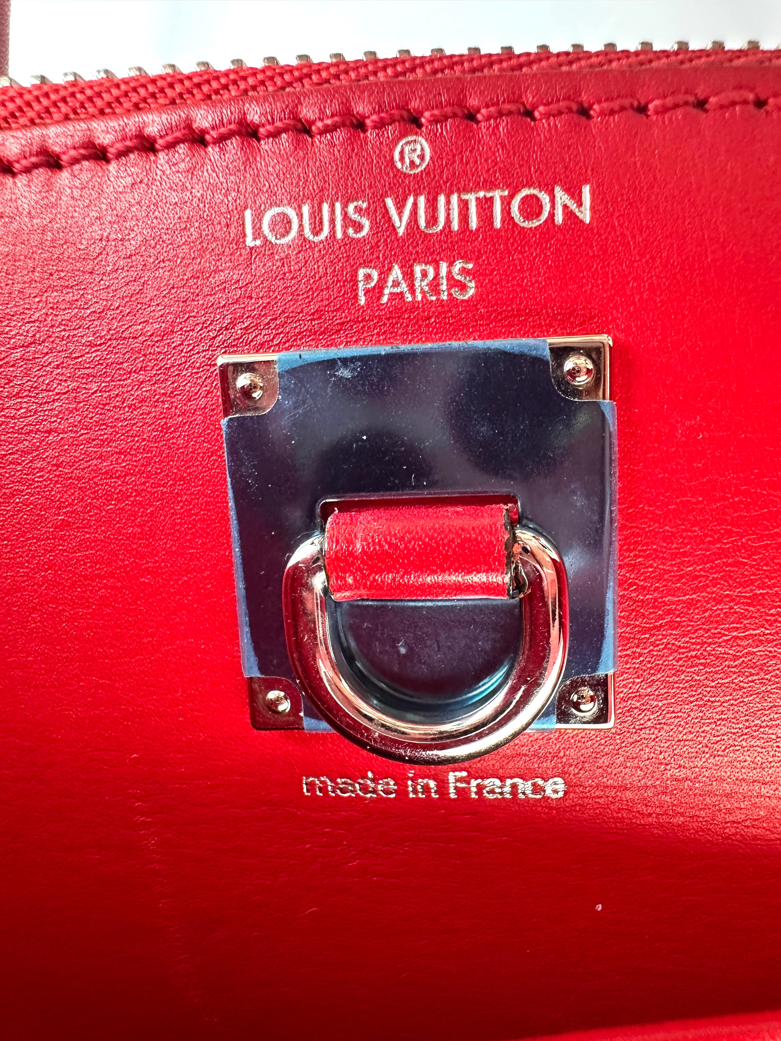 Louis Vuitton City Steamer Red Grained Leather Handle Bag LV2818