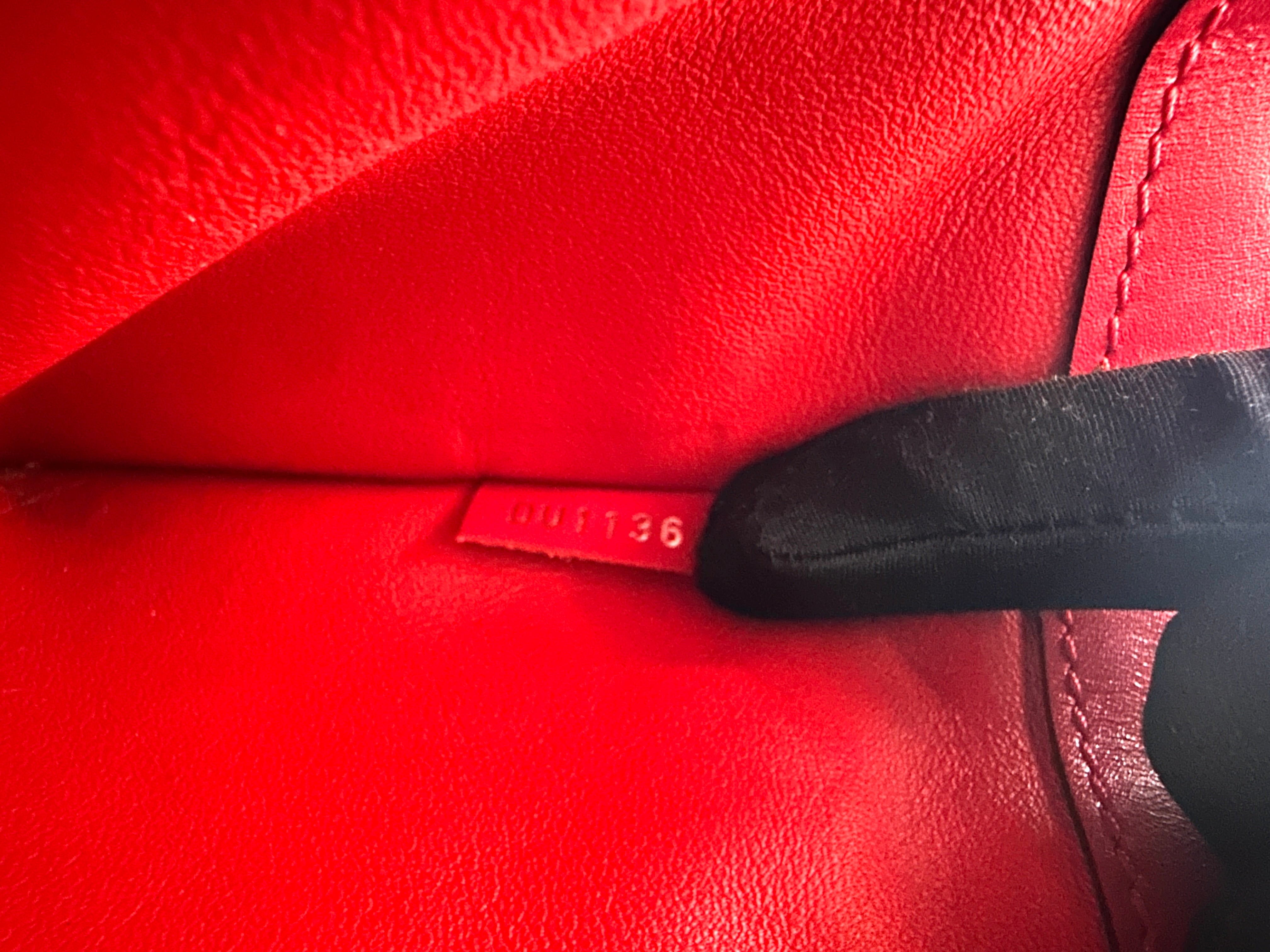 Louis Vuitton City Steamer Red Grained Leather Handle Bag LV2818
