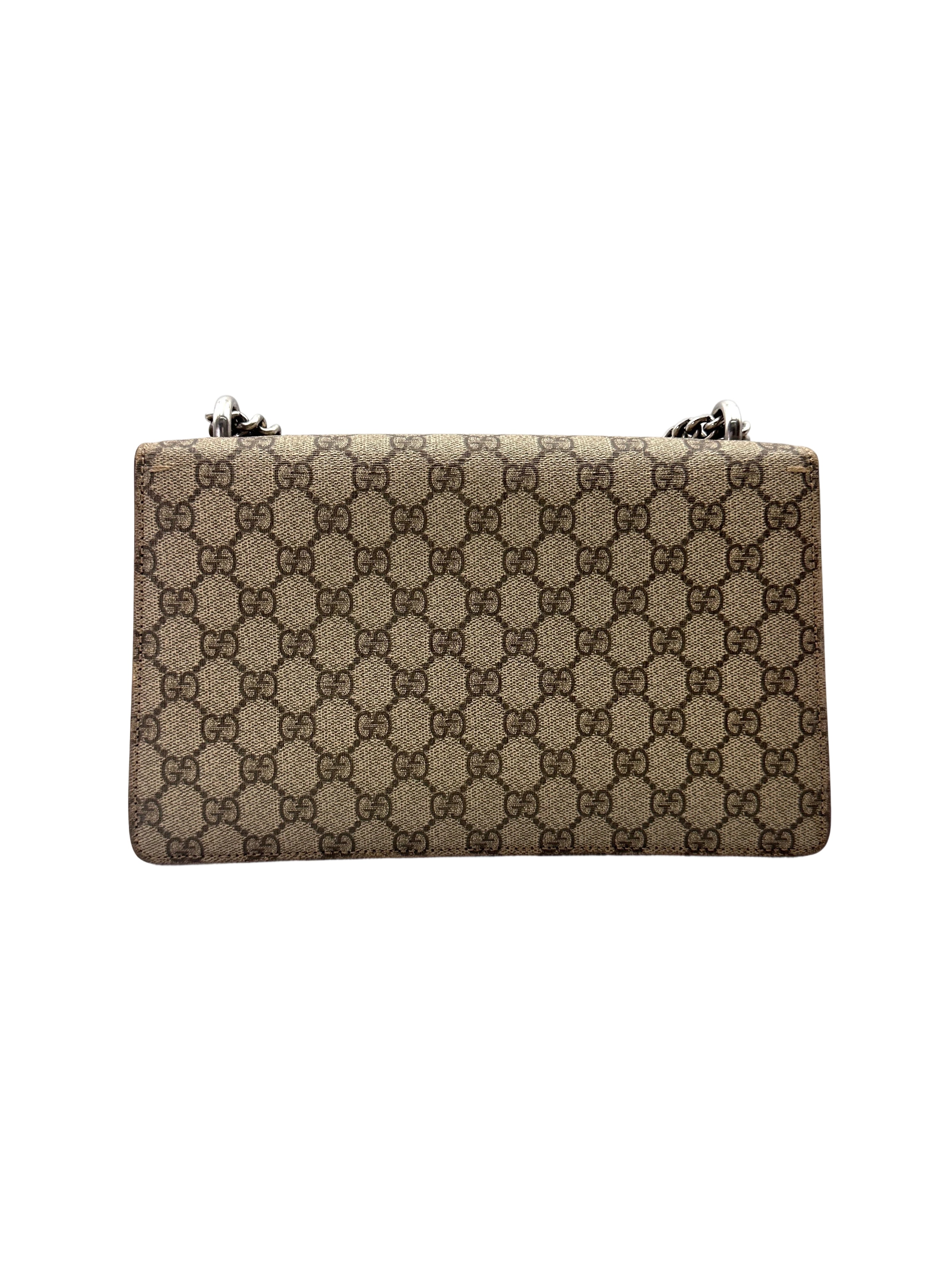 Gucci Dionysus GG Supreme Canvas Shoulder Bag With Red Tirm GG1093