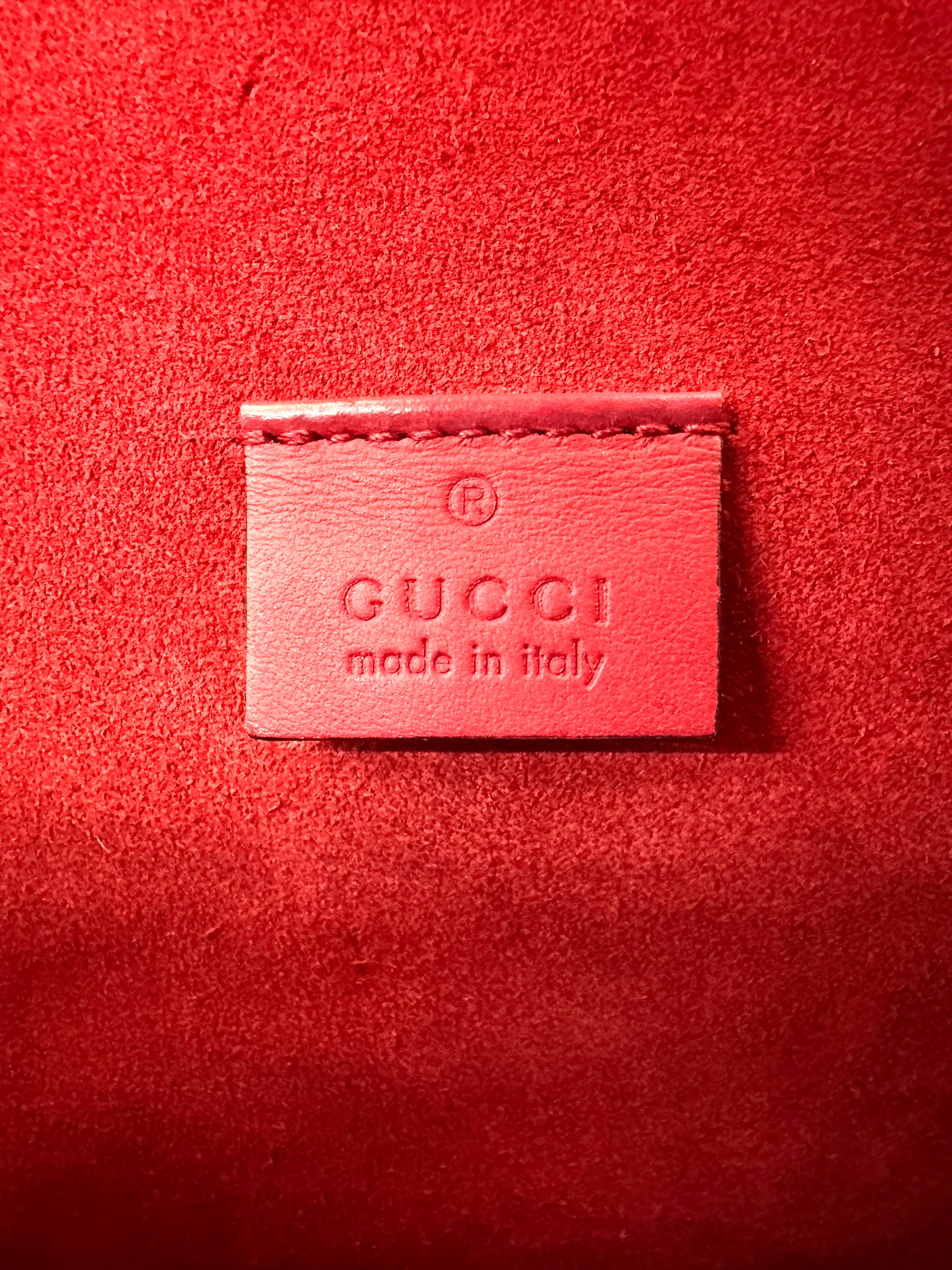 Gucci Dionysus GG Supreme Canvas Shoulder Bag With Red Tirm GG1093