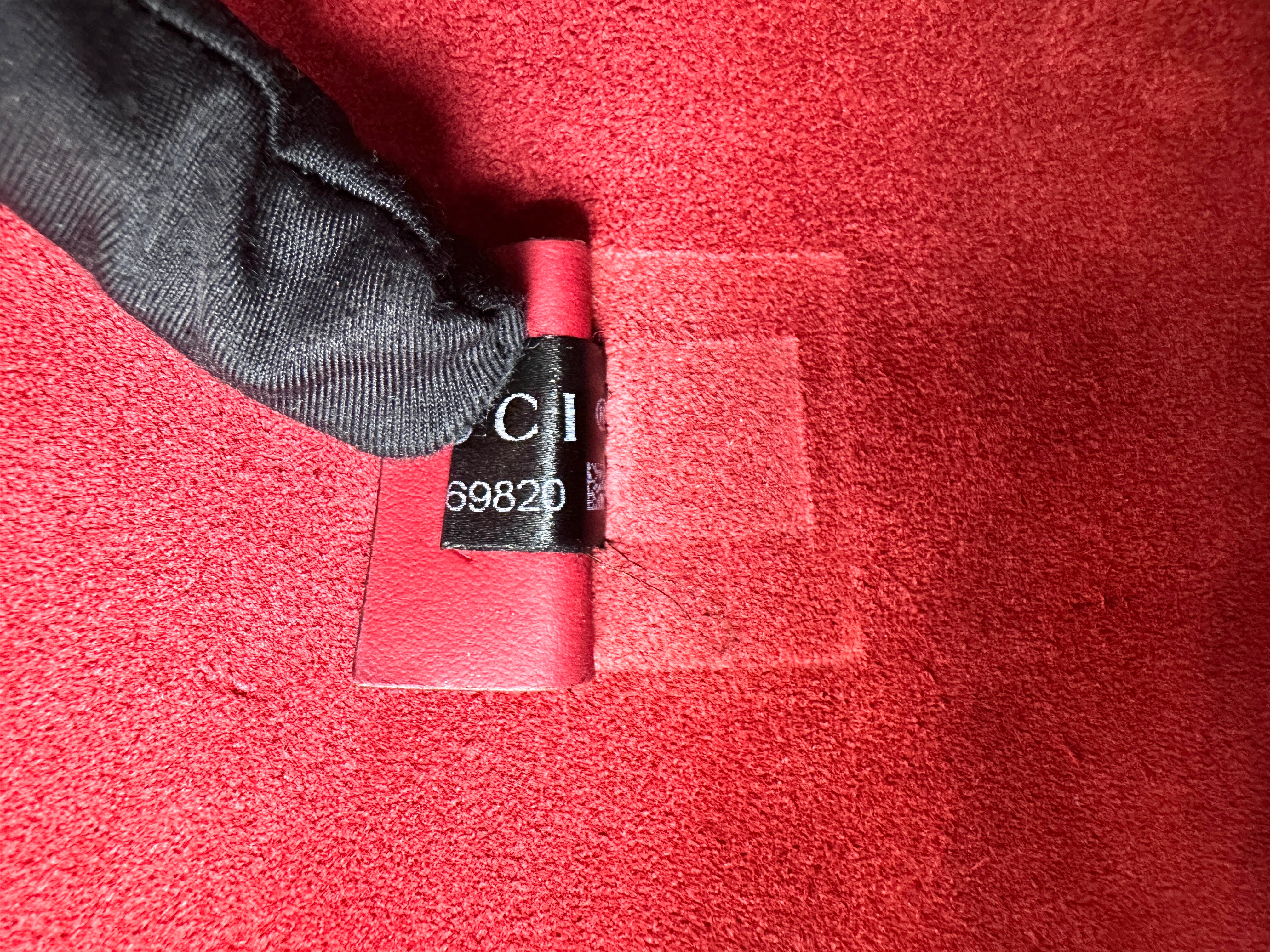 Gucci Dionysus GG Supreme Canvas Shoulder Bag With Red Tirm GG1093
