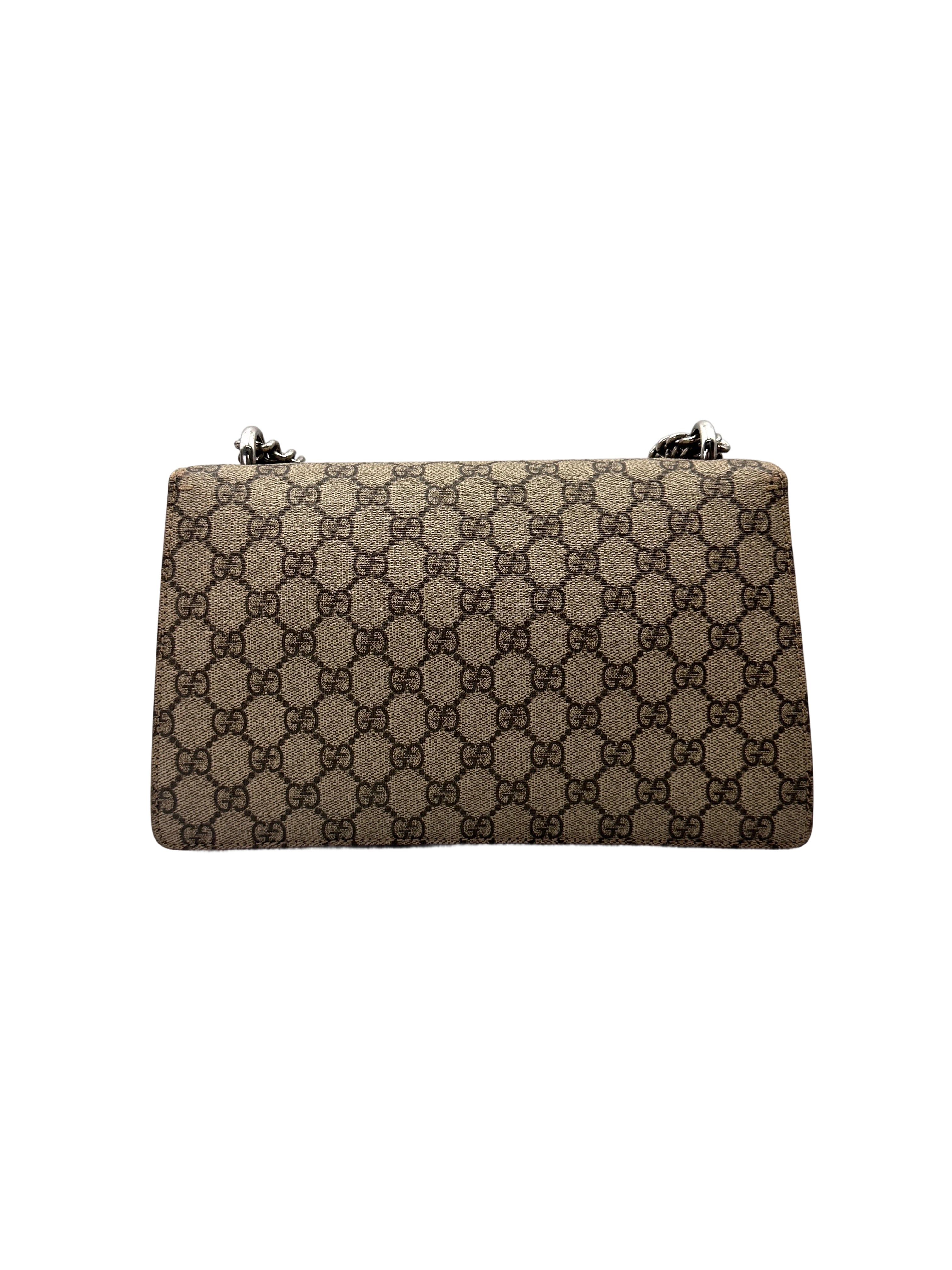Gucci Dionysus GG Supreme Canvas Shoulder Bag With Red Tirm GG1102