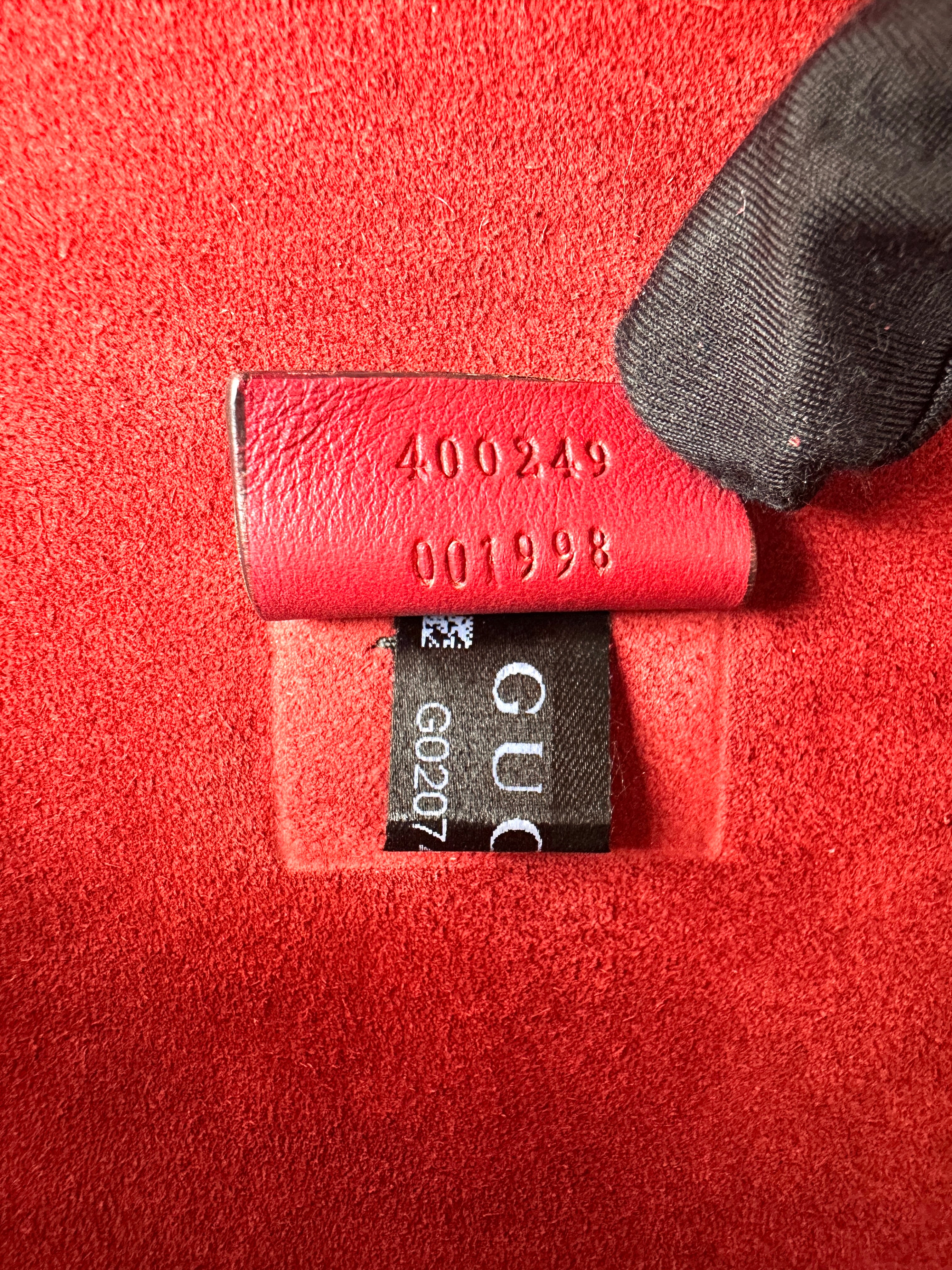 Gucci Dionysus GG Supreme Canvas Shoulder Bag With Red Tirm GG1102