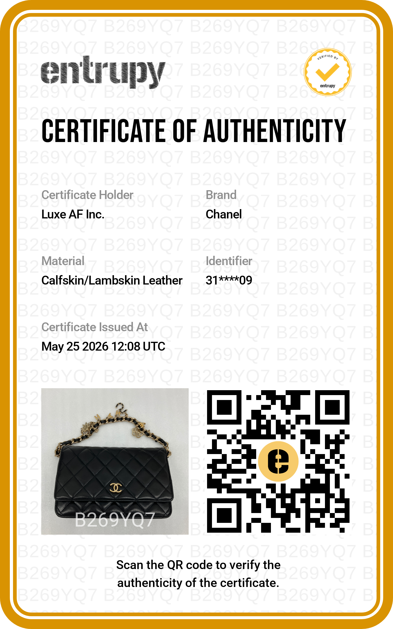 Chanel Black Quilted Leather Wallet On Chain With Gold Buckle(31***09)CC2020