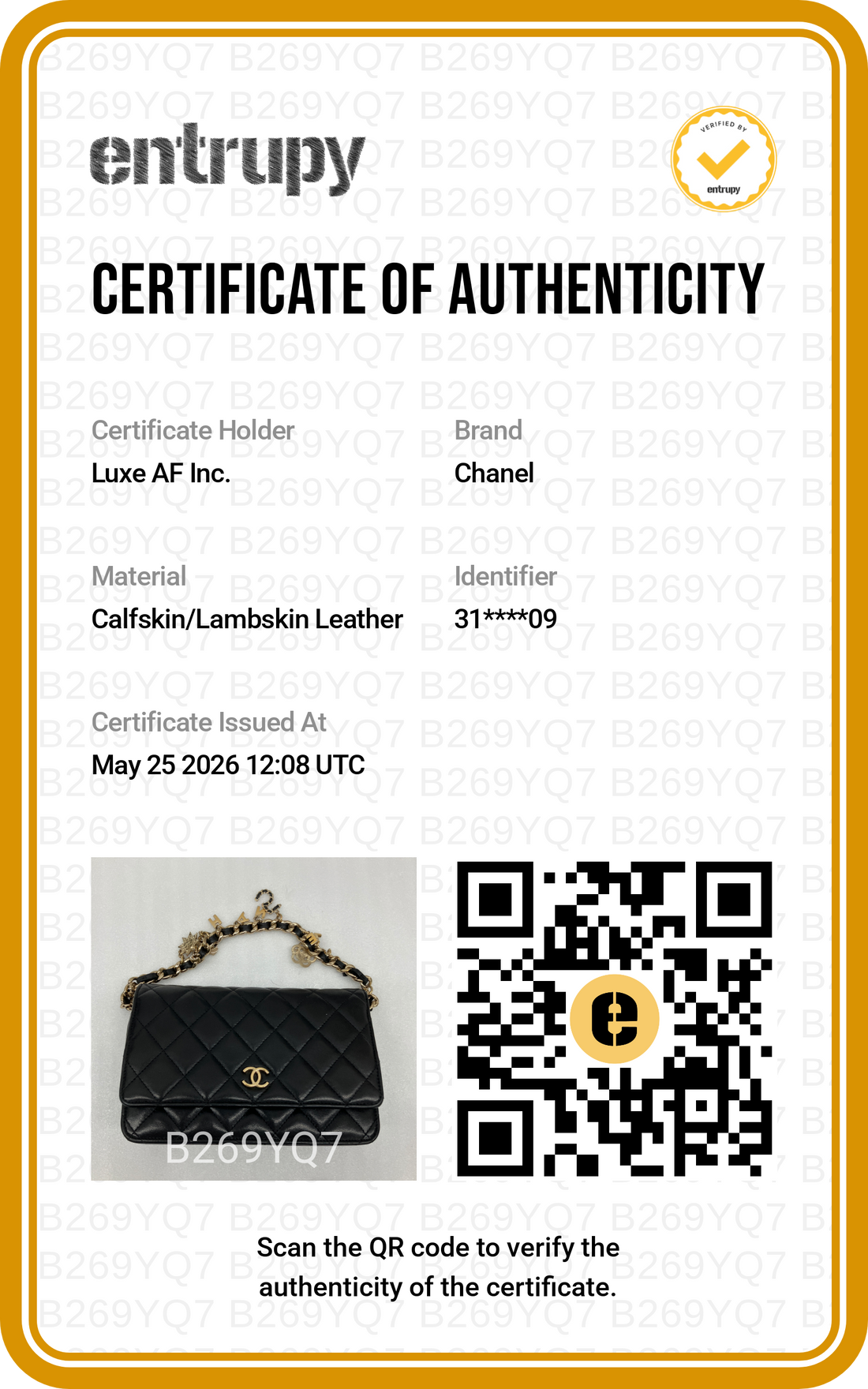 Chanel Black Quilted Leather Wallet On Chain With Gold Buckle(31***09)CC2020