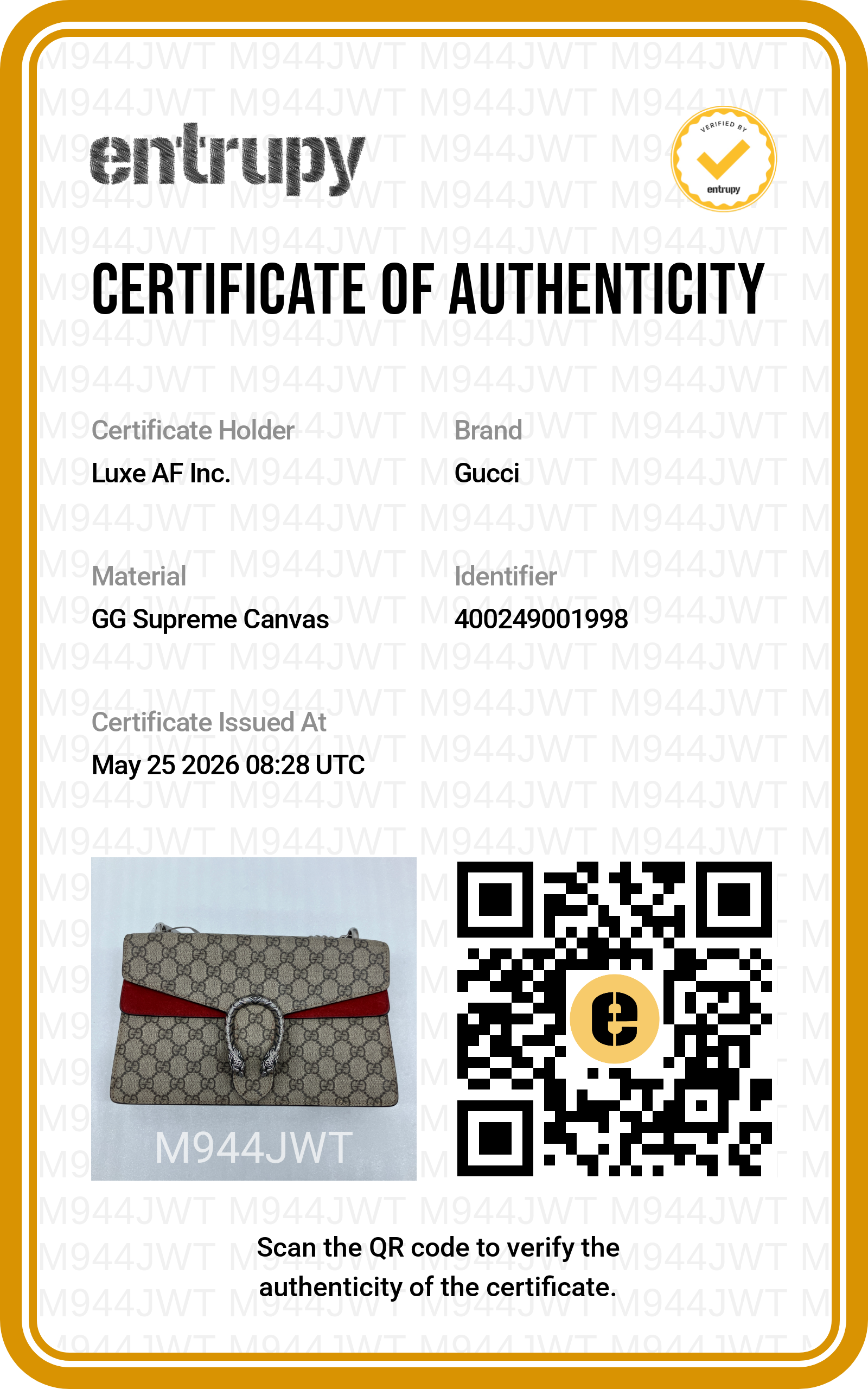 Gucci Dionysus GG Supreme Canvas Shoulder Bag With Red Tirm GG1102