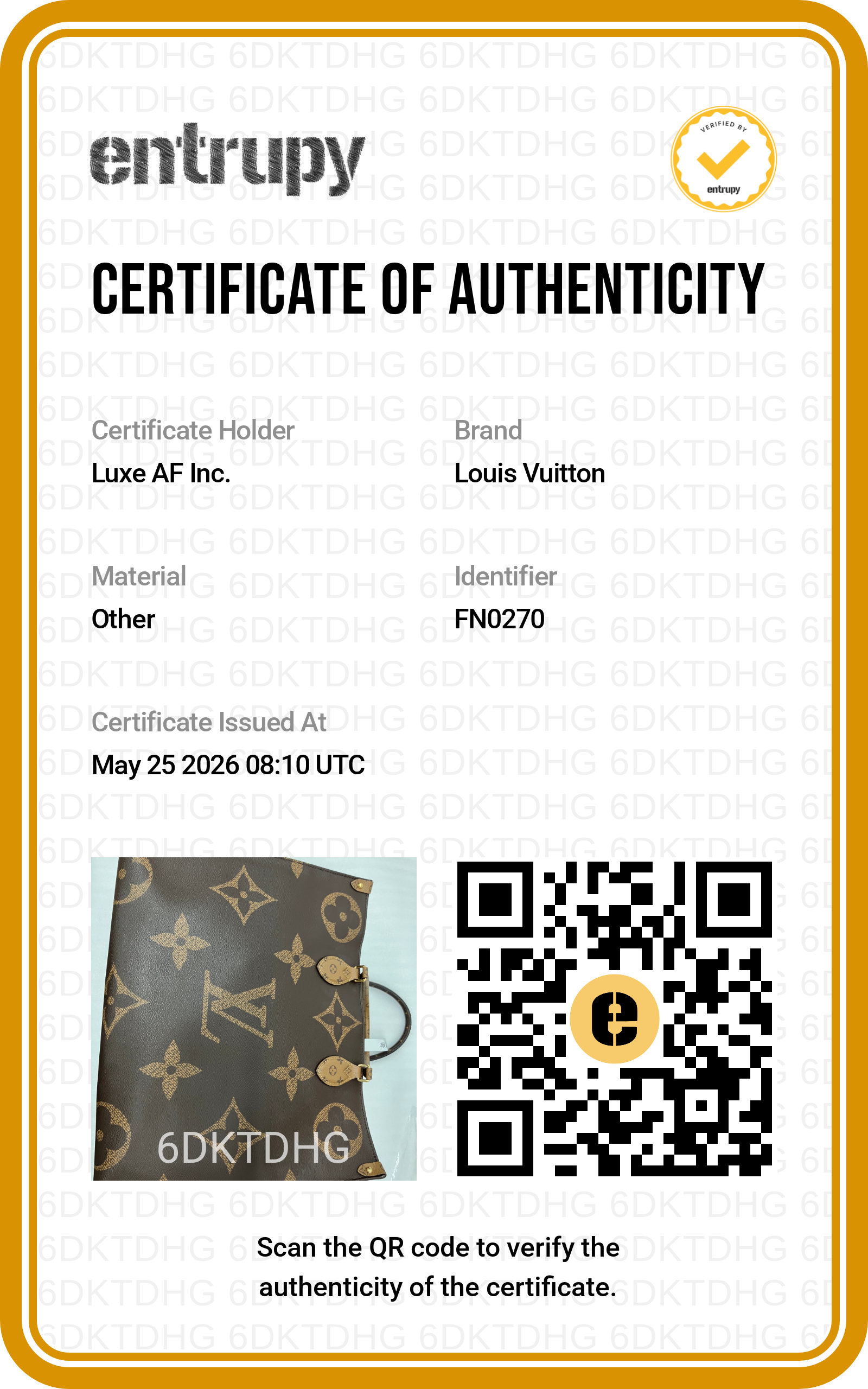 Louis Vuitton Onthego GM Monogram Canvas Handle Bag LV2821
