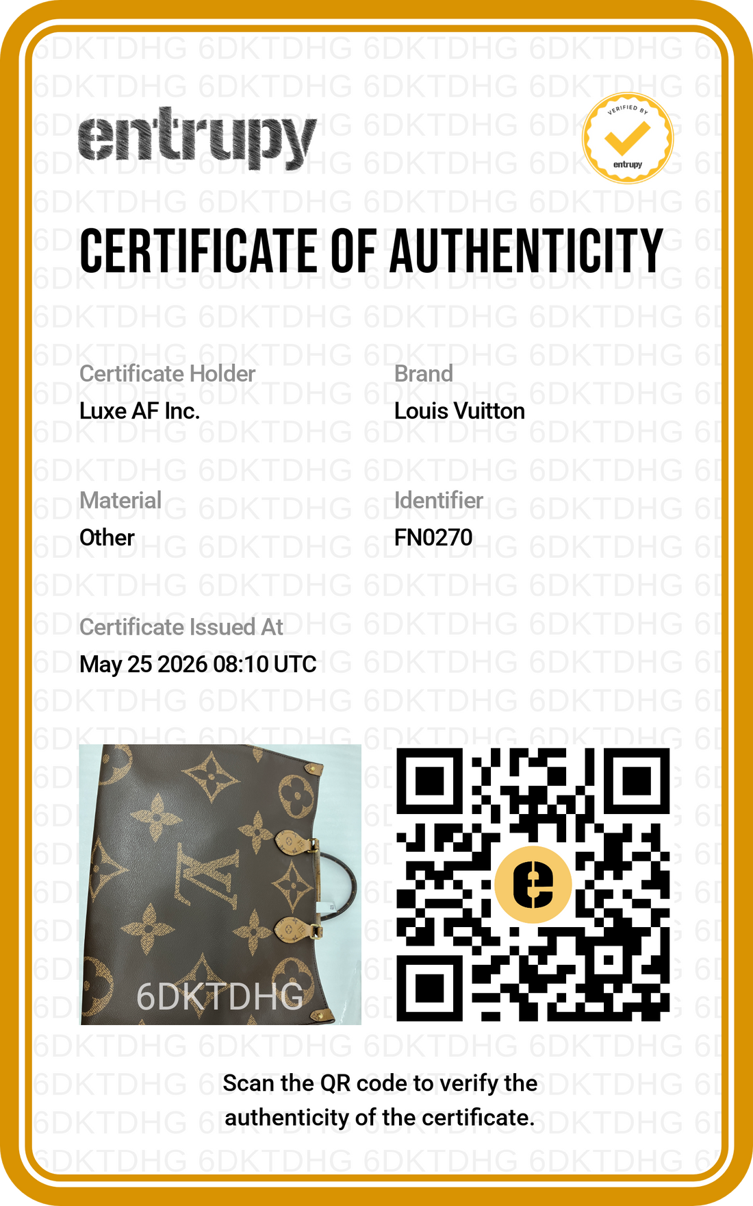 Louis Vuitton Onthego GM Monogram Canvas Handle Bag LV2821