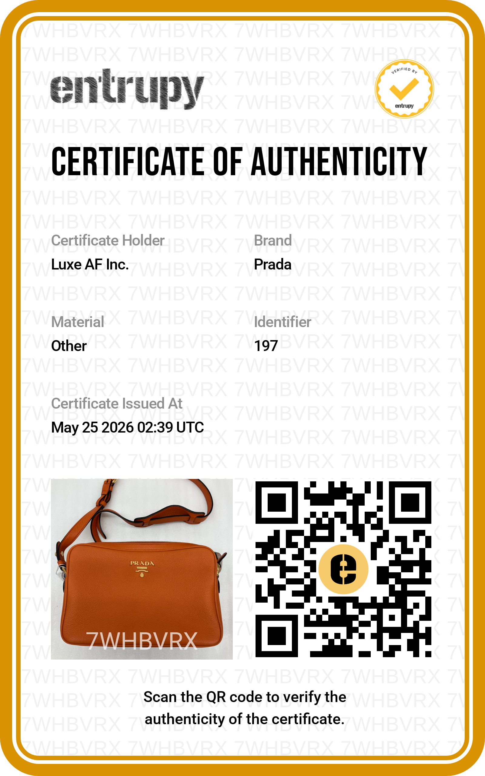 Prada Orange Saffiano Leather Camera Bag PR377