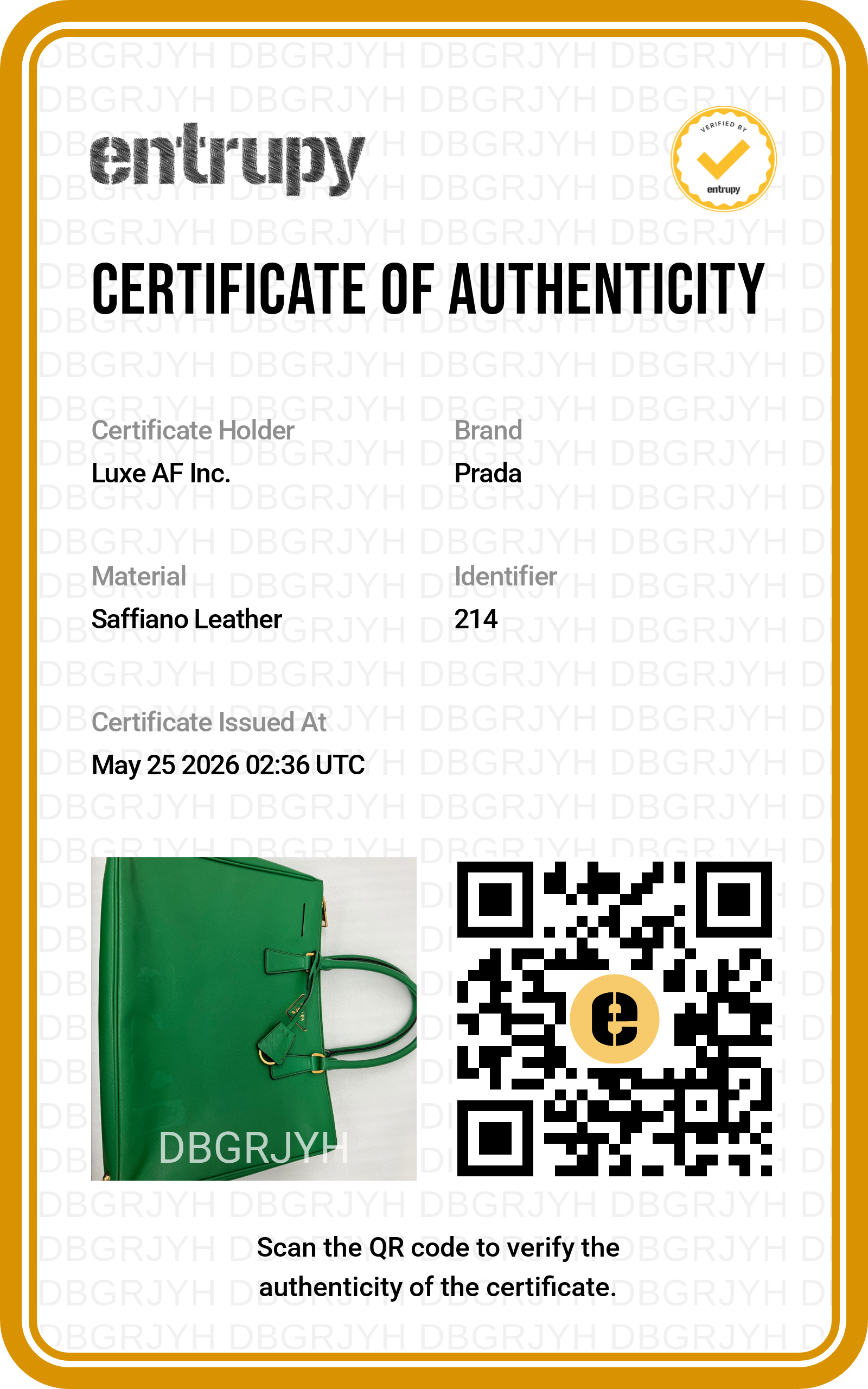 Prada Galleria Green Saffiano Leather Large Size Handle Bag PR467
