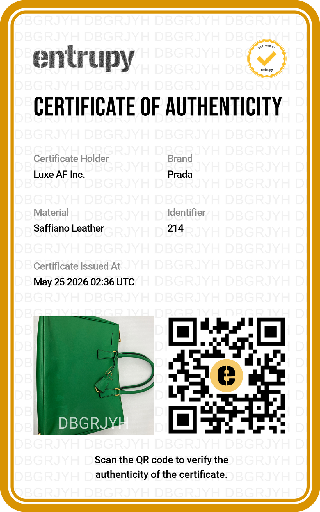 Prada Galleria Green Saffiano Leather Large Size Handle Bag PR467