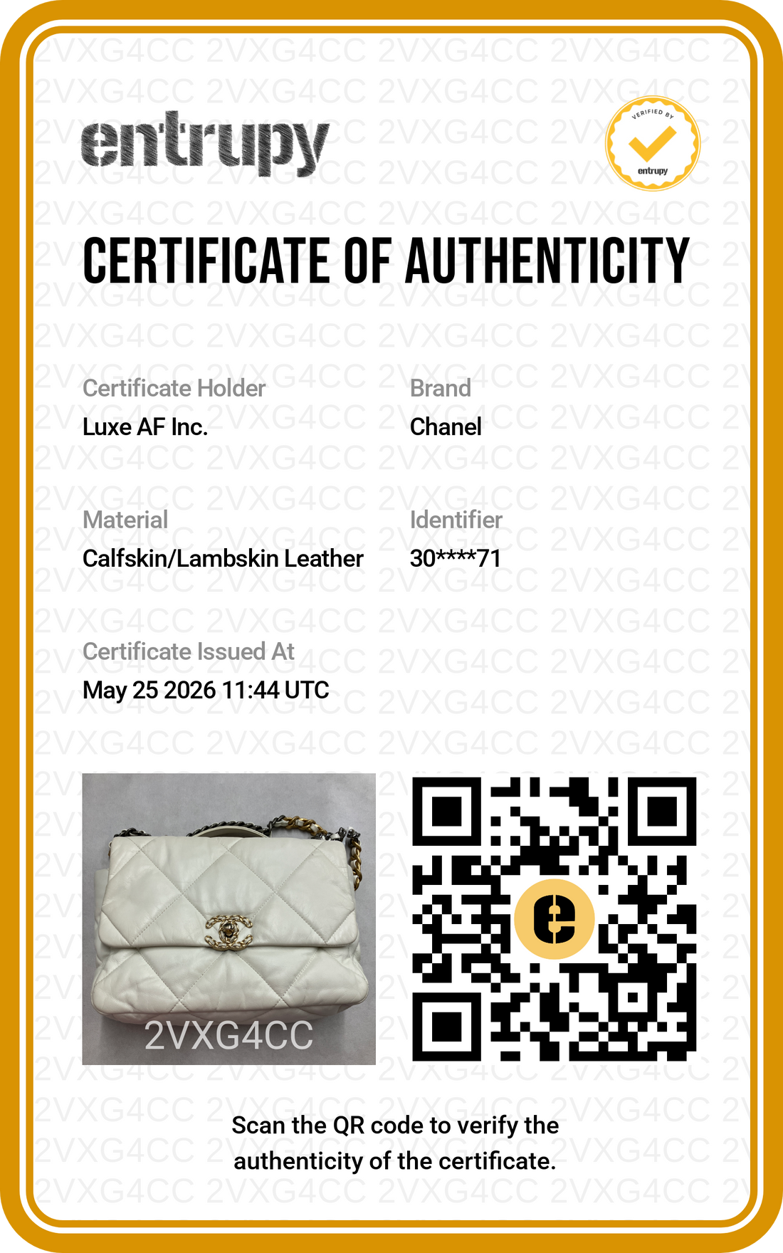 Chanel 19Bag White Quilted Leather Flap Bag With Gold Buckle(30***71) CC2014