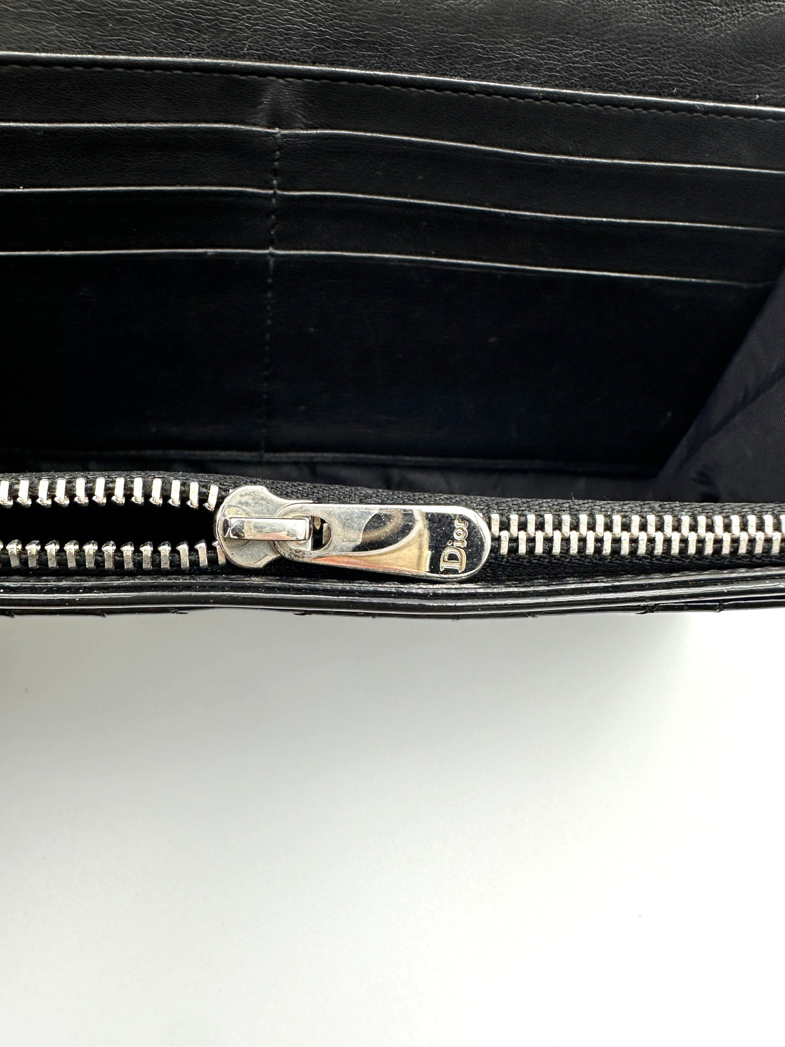 Christian Dior Lady Dior Black Patent Cannage Leather Chain Clutch DR746