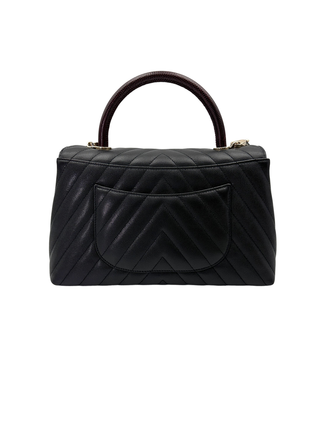 Chanel CoCo Handle Black Chevron Quilted Calfskin Shoulder Bag(29***58)CC2021