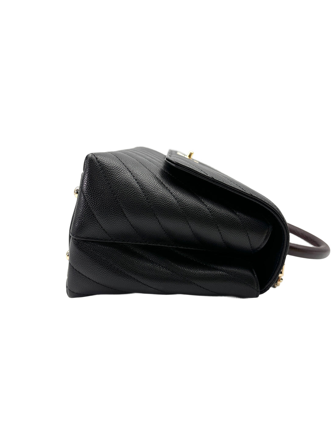 Chanel CoCo Handle Black Chevron Quilted Calfskin Shoulder Bag(29***58)CC2021