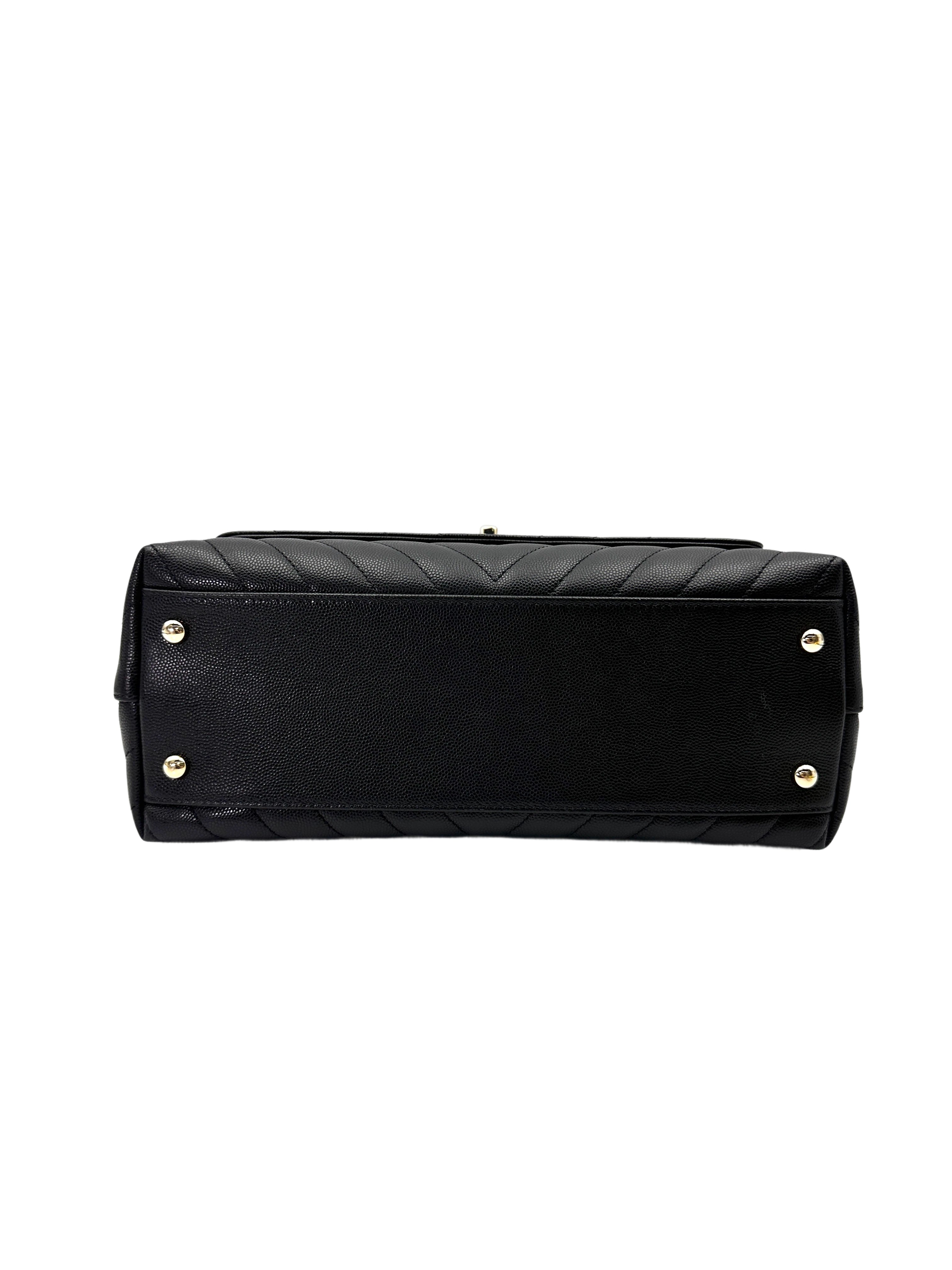 Chanel CoCo Handle Black Chevron Quilted Calfskin Shoulder Bag(29***58)CC2021