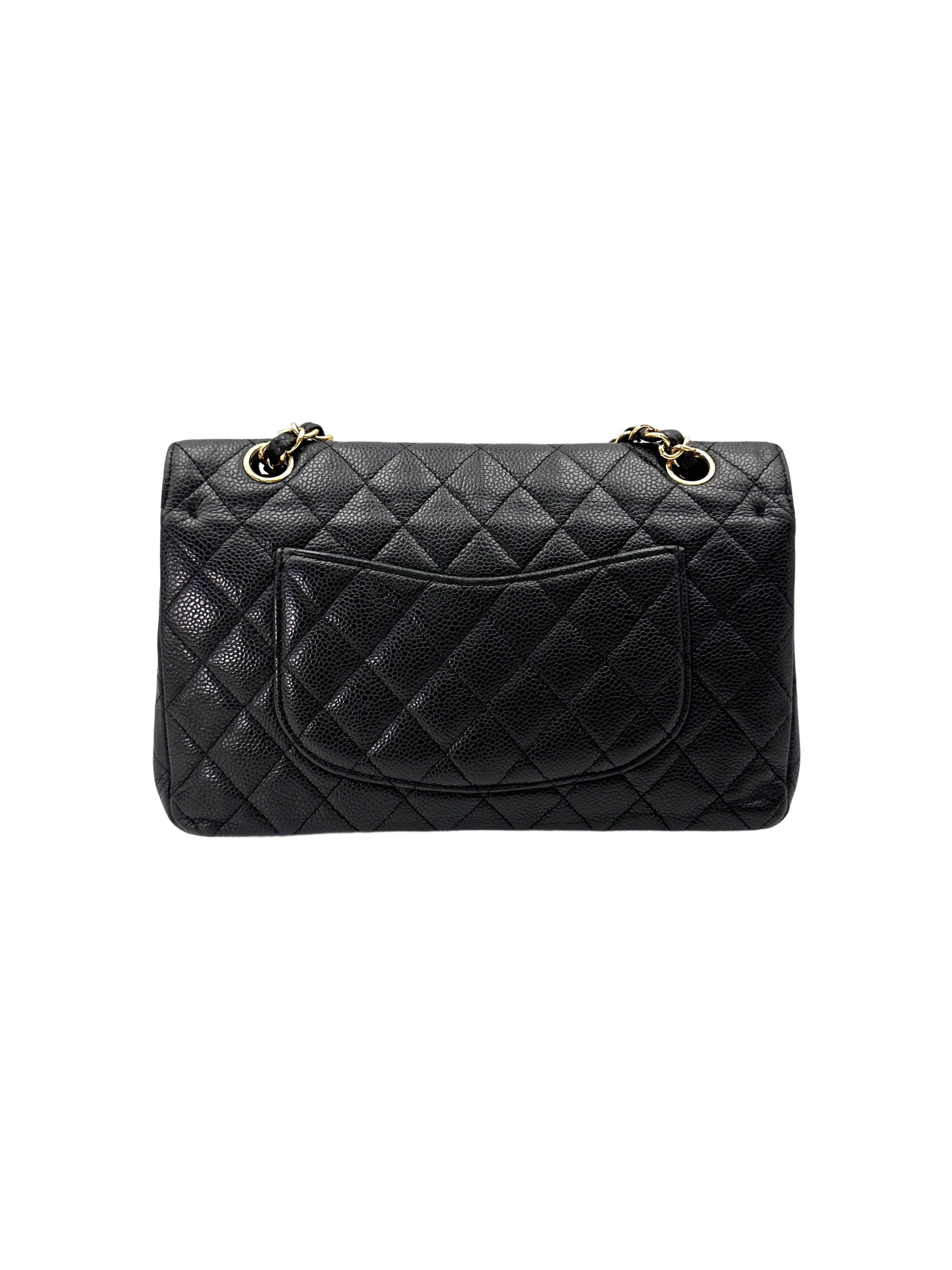 Chanel Classic Flap Black Quilted Leather Medium Size Flap Bag With Gold Buckle(12***53) CC2015