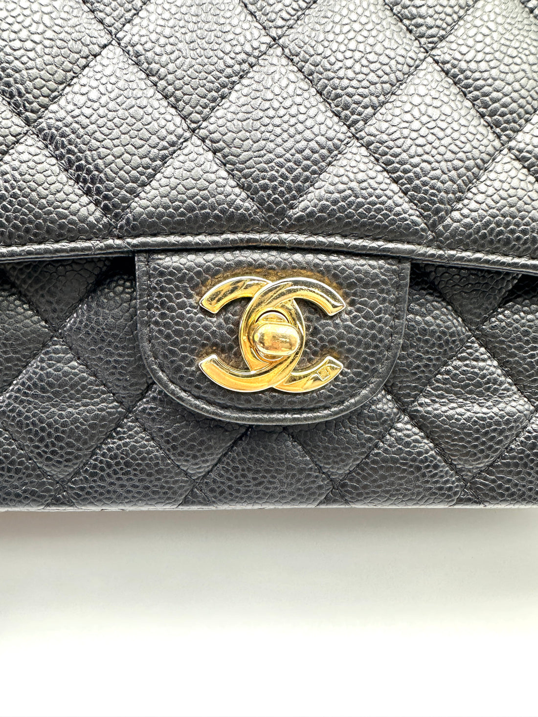Chanel Classic Flap Black Quilted Leather Medium Size Flap Bag With Gold Buckle(12***53) CC2015