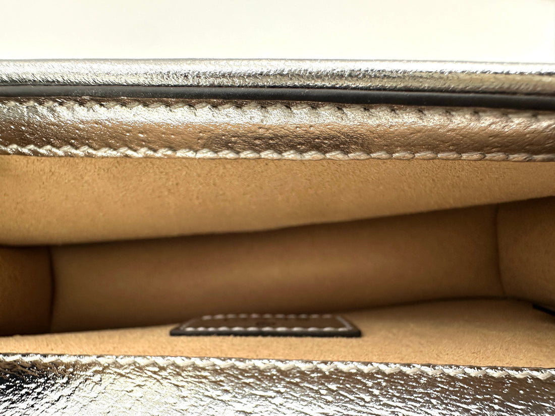 Gucci Dionysus Silver Leather Mini Shoulder Bag GG1096