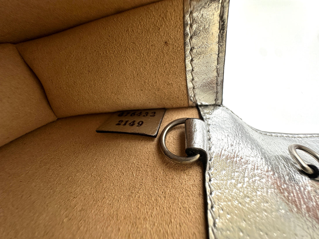 Gucci Dionysus Silver Leather Mini Shoulder Bag GG1096
