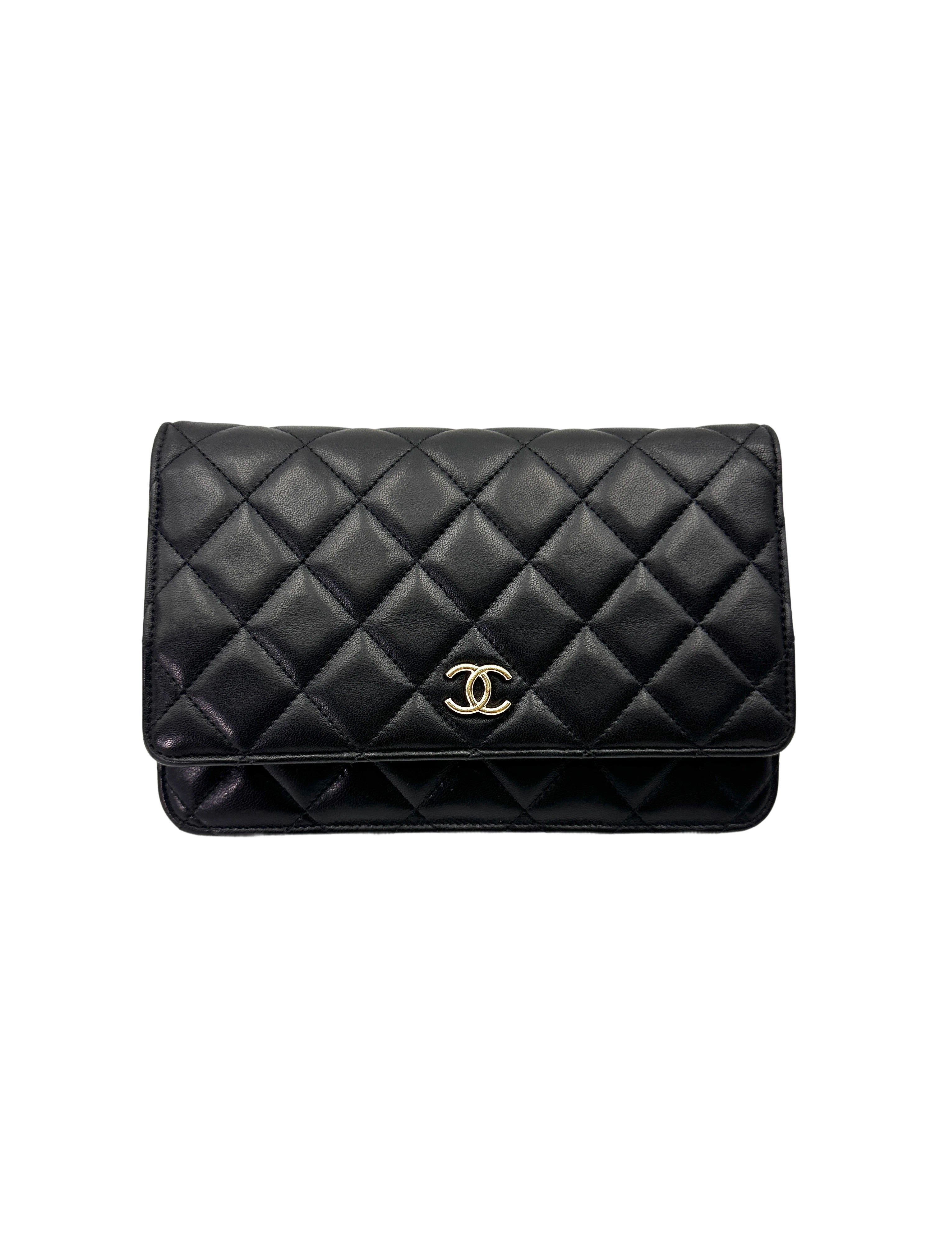 Chanel Black Quilted Leather Wallet On Chain With Gold Buckle(31***09)CC2020