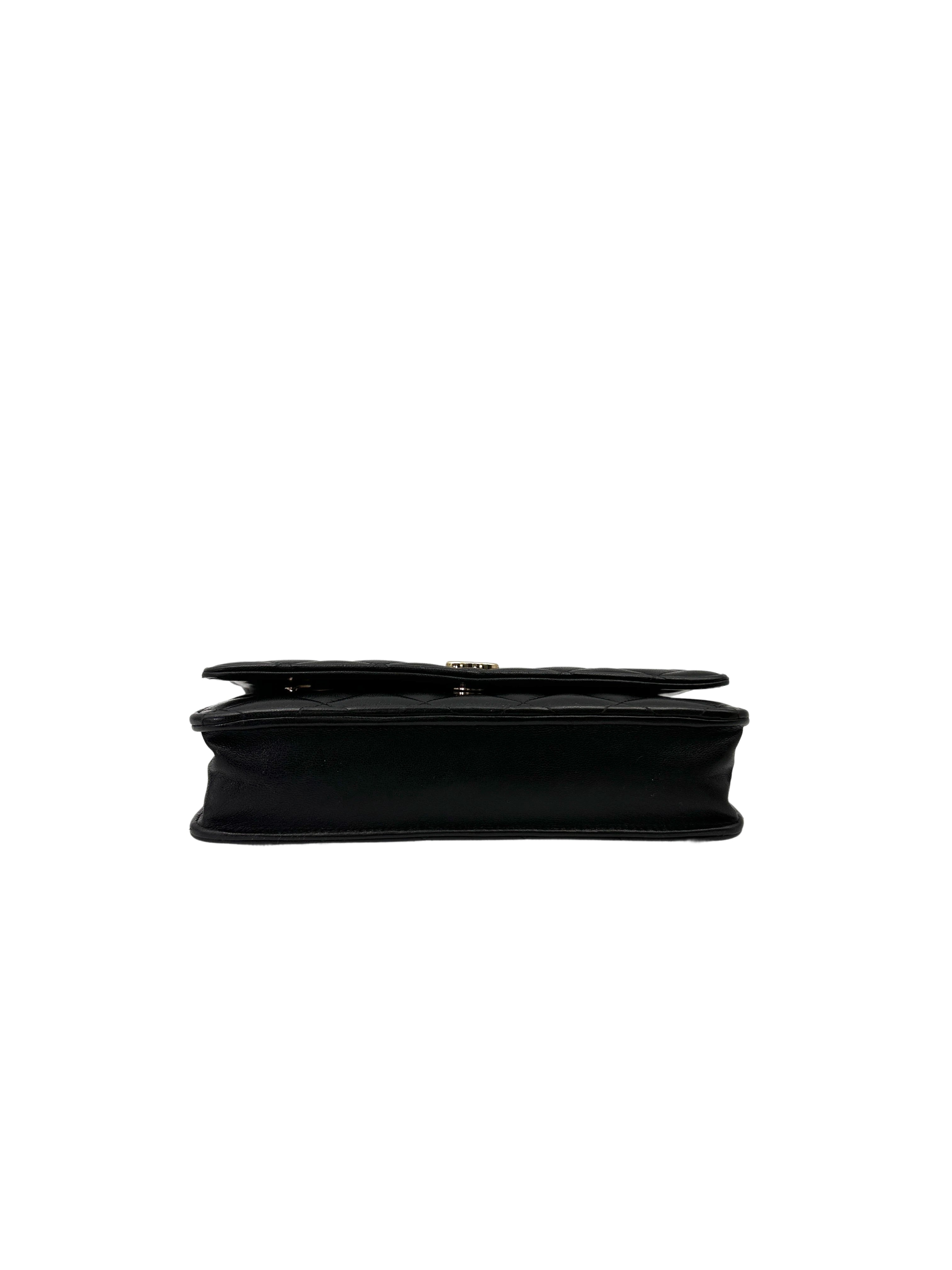 Chanel Black Quilted Leather Wallet On Chain With Gold Buckle(31***09)CC2020