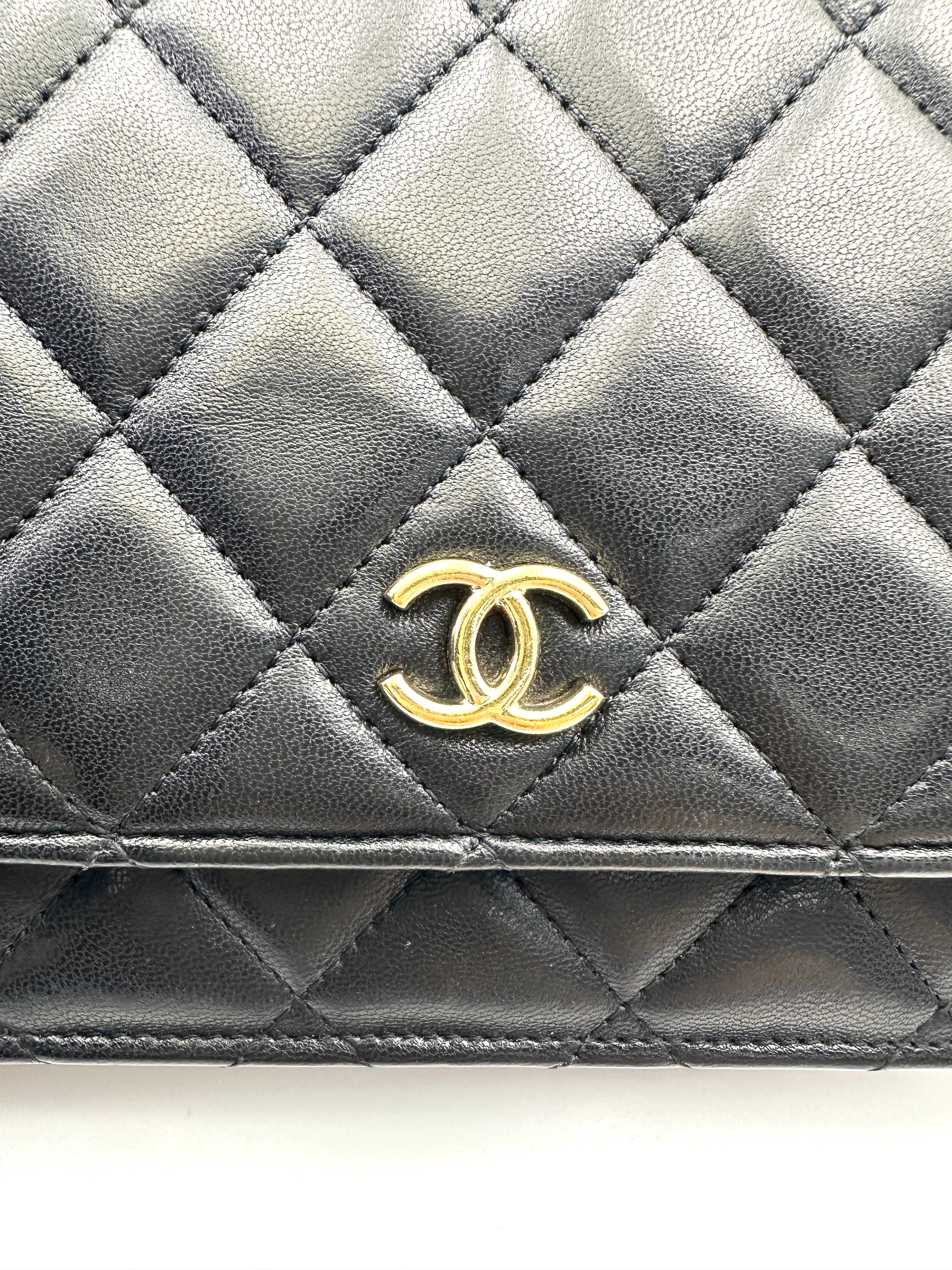 Chanel Black Quilted Leather Wallet On Chain With Gold Buckle(31***09)CC2020