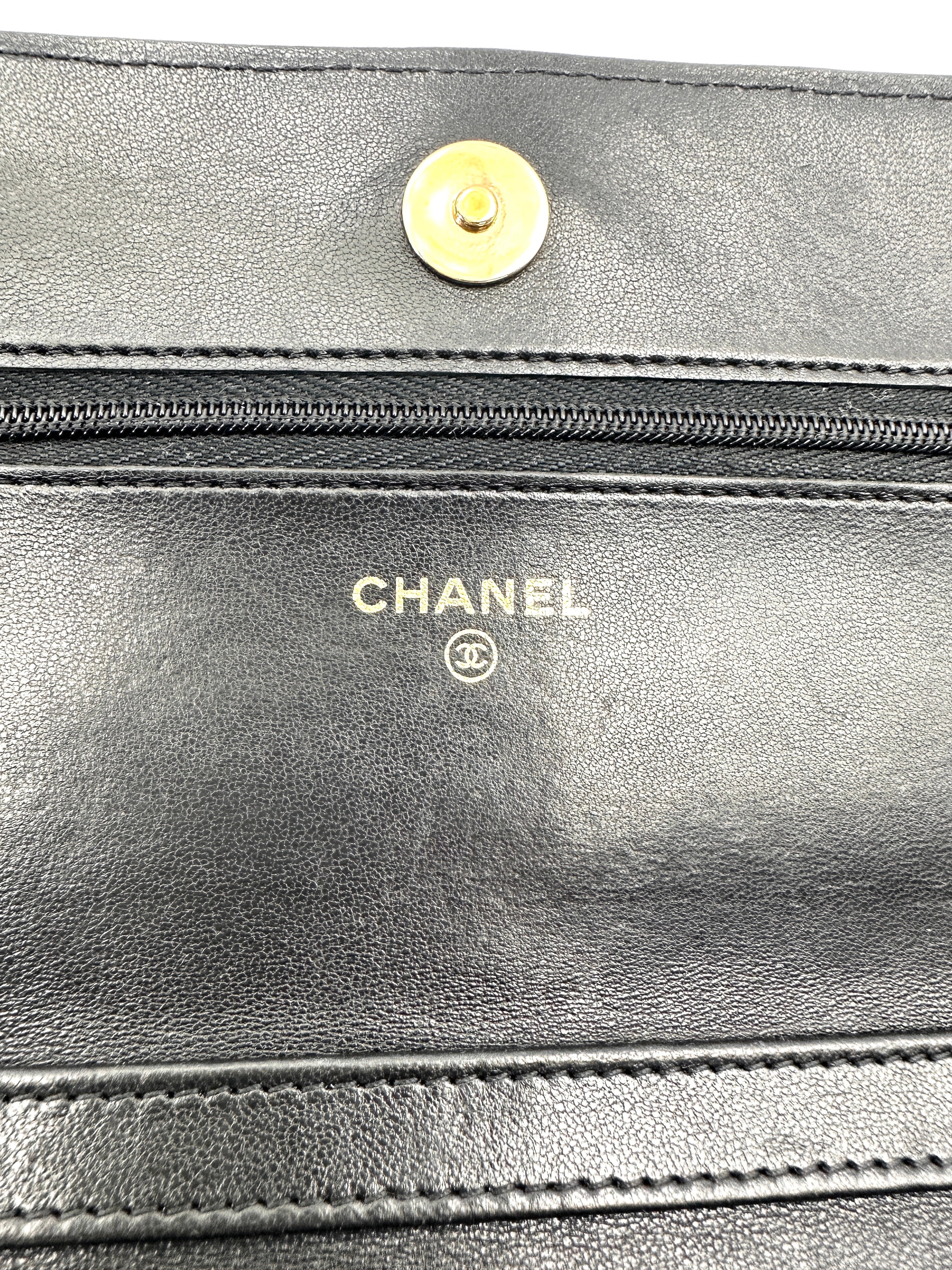 Chanel Black Quilted Leather Wallet On Chain With Gold Buckle(31***09)CC2020