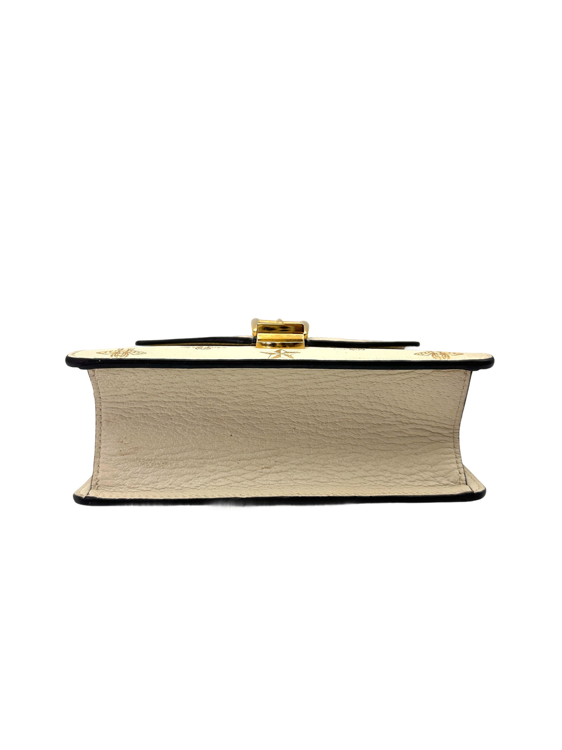 Gucci Sylvie Bee Star White Leather Top Handle Shoulder Bag GG1098