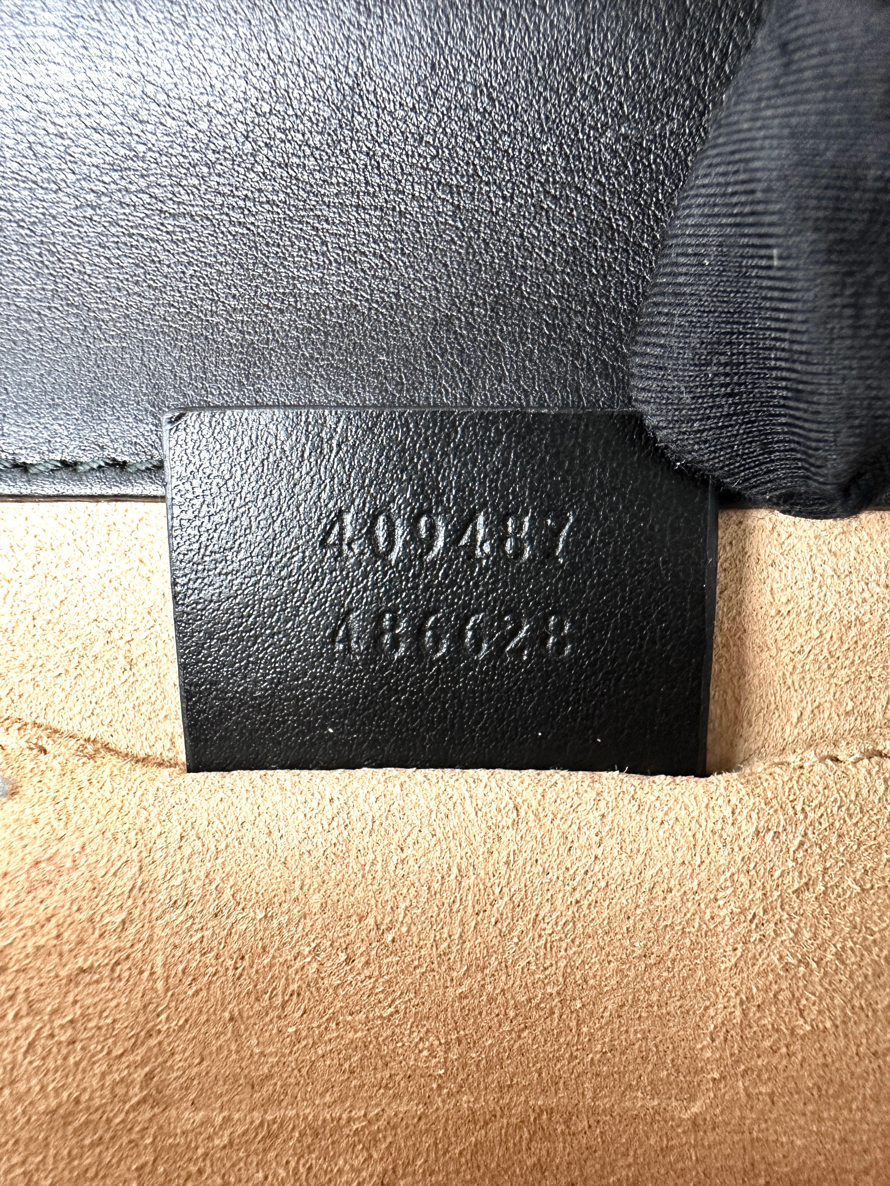 Gucci Padlock Bee Star Black Leather Shoulder Bag GG1094