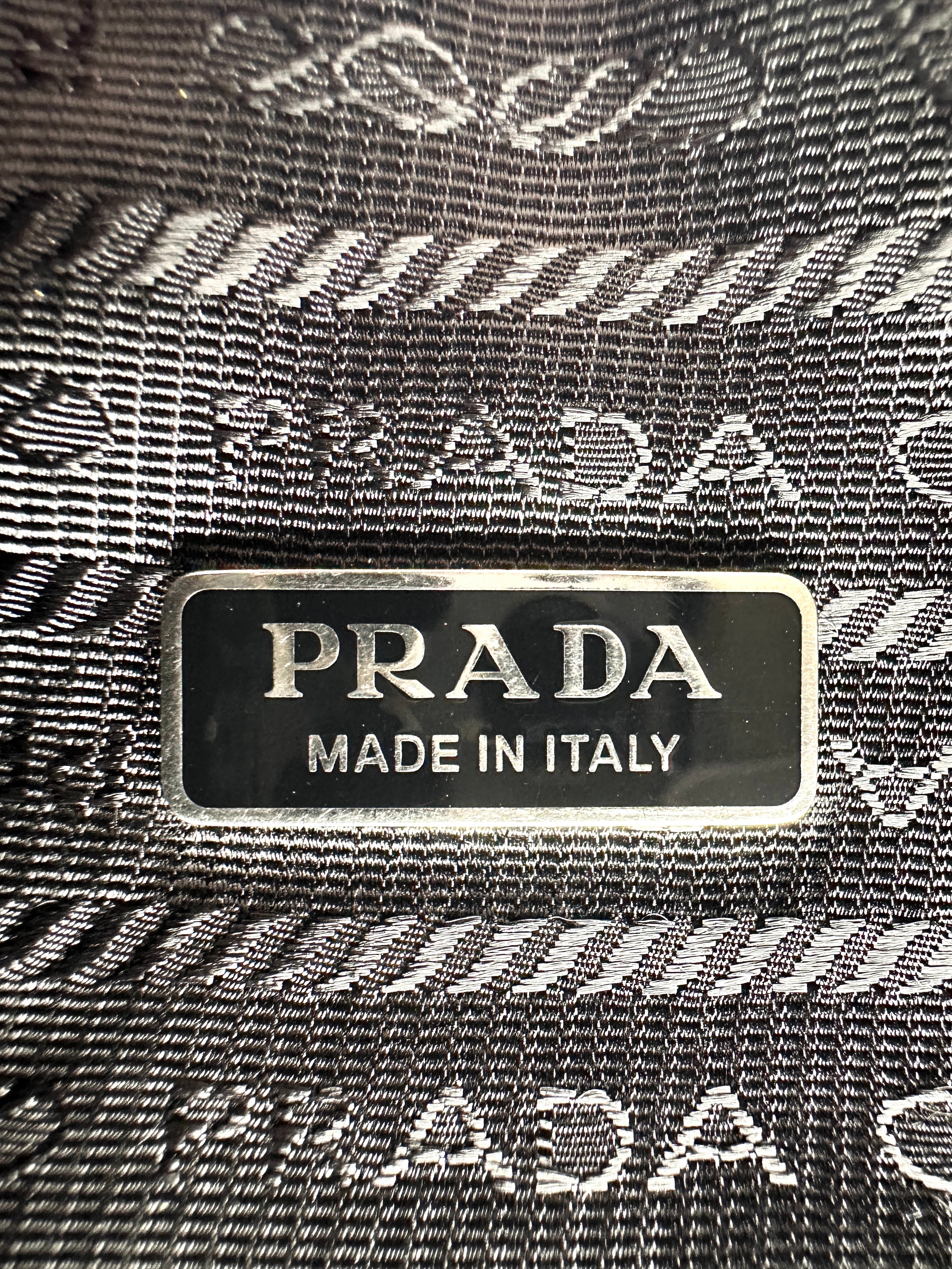Prada 2000 Re-Edition Black Terry Cloth Shoulder Bag PR381