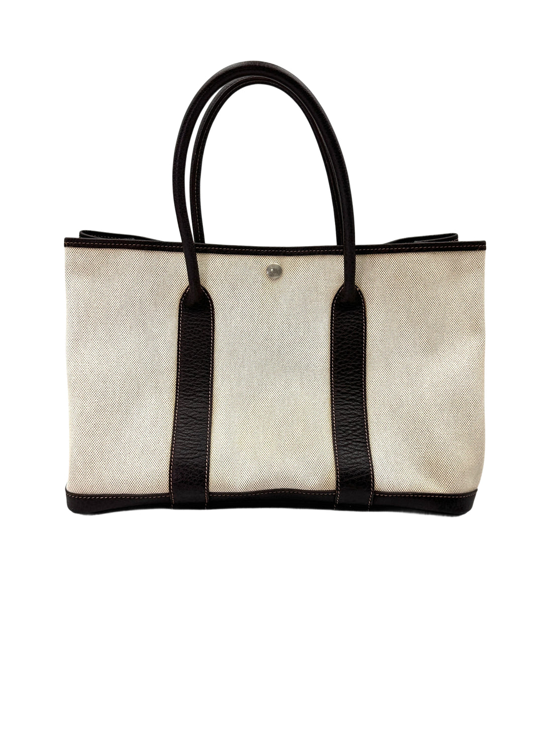 Hermes Garden Party Beige Toile Canvas Handle Bag HR115