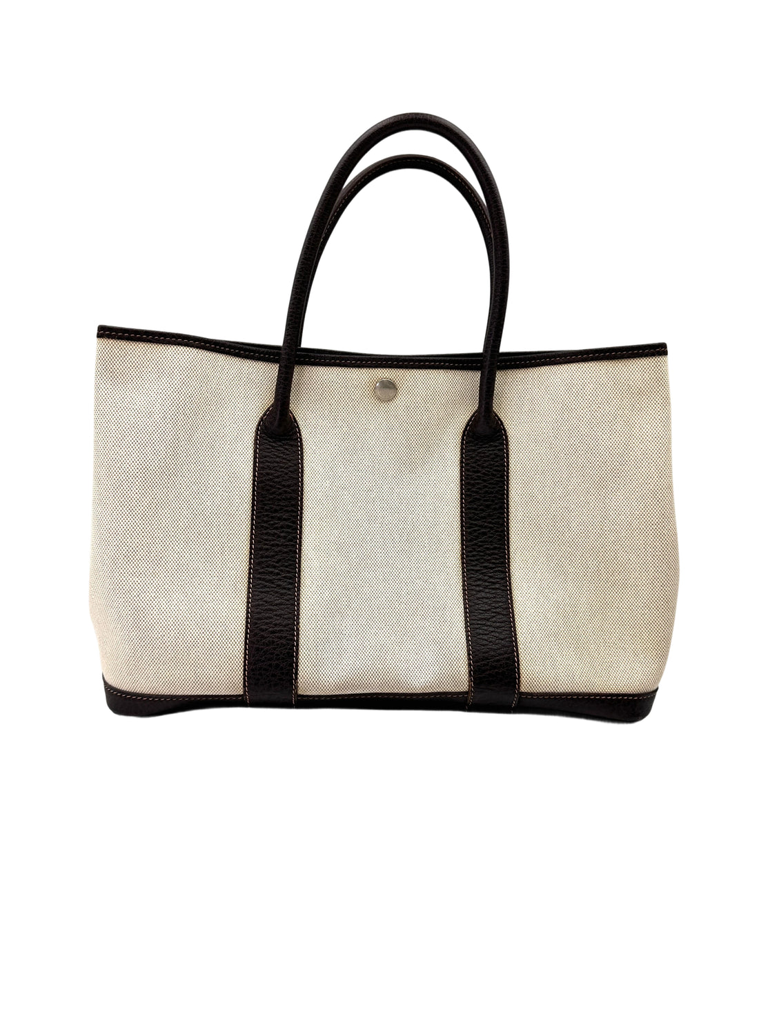 Hermes Garden Party Beige Toile Canvas Handle Bag HR115