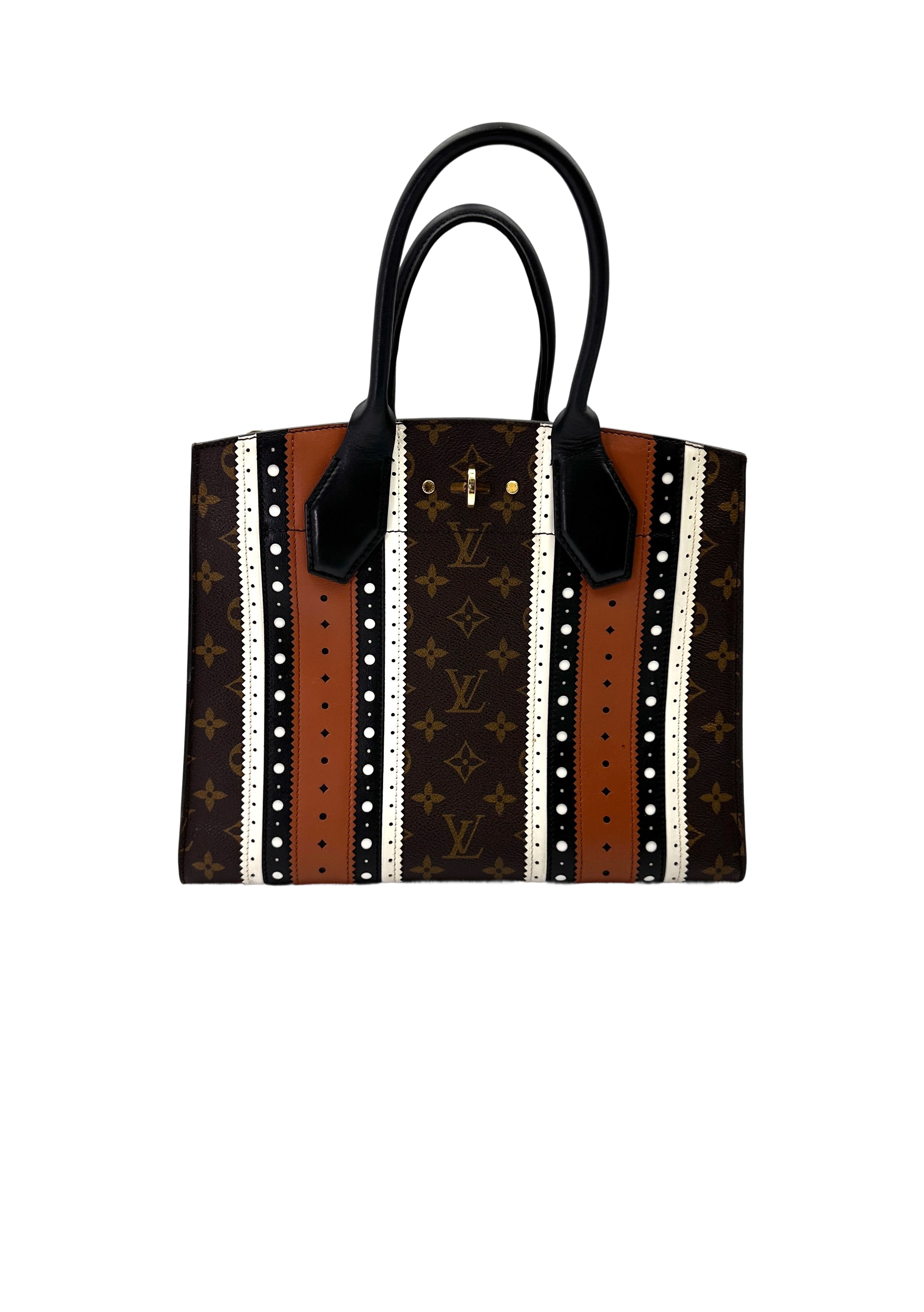 Louis Vuitton City Steamer Monogram Canvas Striped Handle Bag LV2829