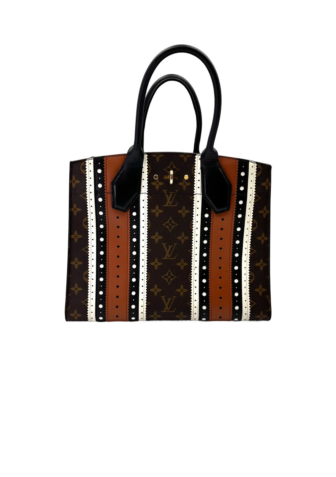 Louis Vuitton City Steamer Monogram Canvas Striped Handle Bag LV2829