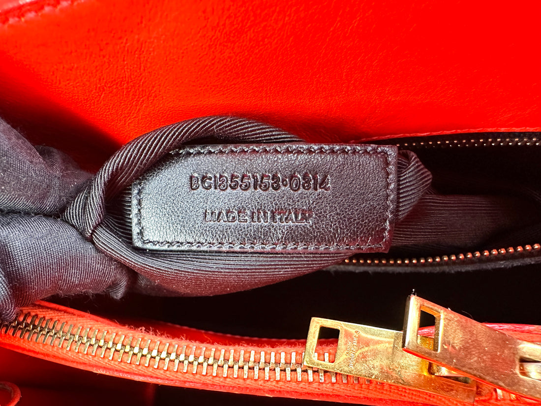 Saint Laurent Sac de Jour Red Leather Medium Size Handle Bag SL239