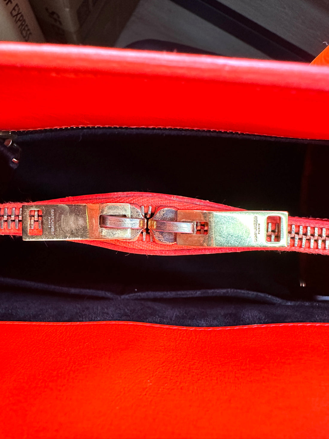 Saint Laurent Sac de Jour Red Leather Medium Size Handle Bag SL239