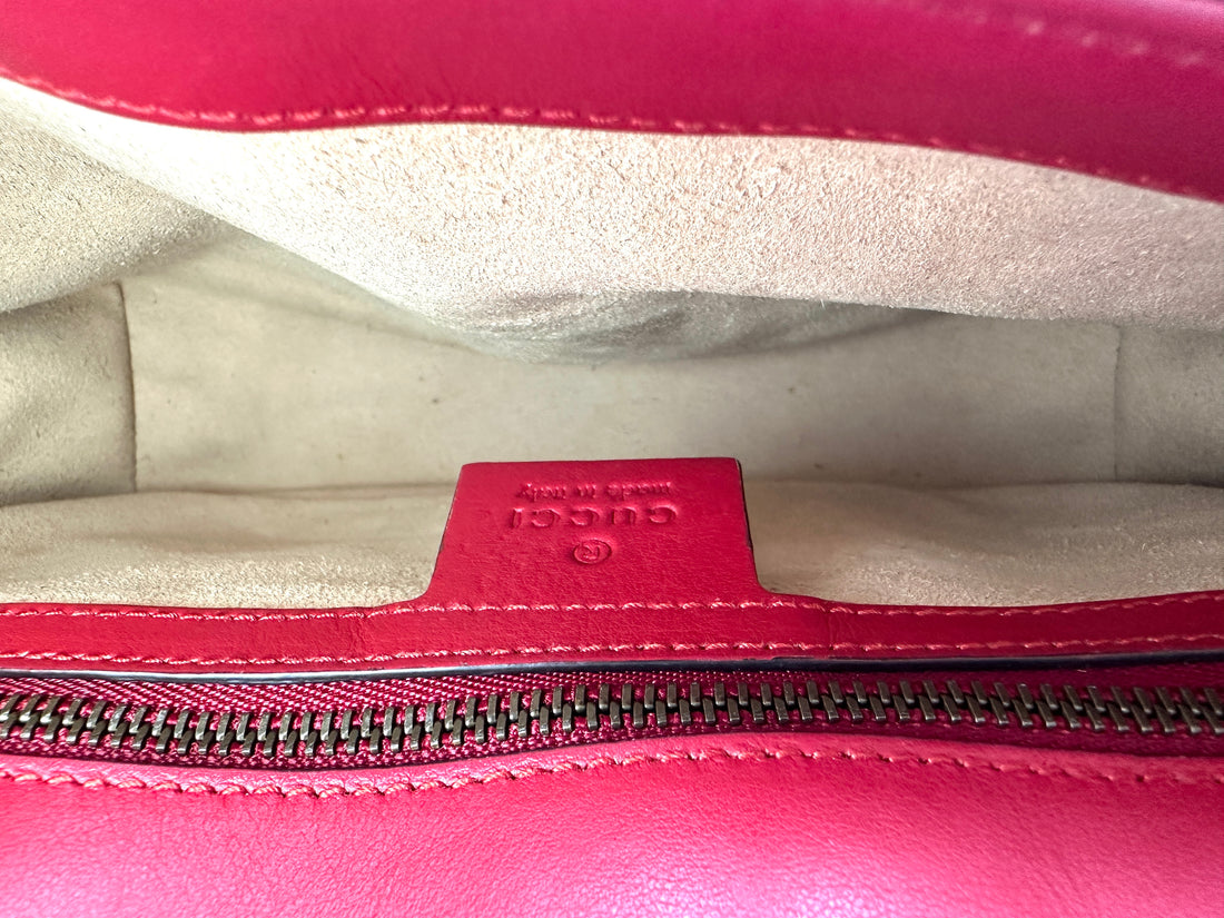Gucci GG Marmont Red Matelasse Leather Shoulder Bag GG1103