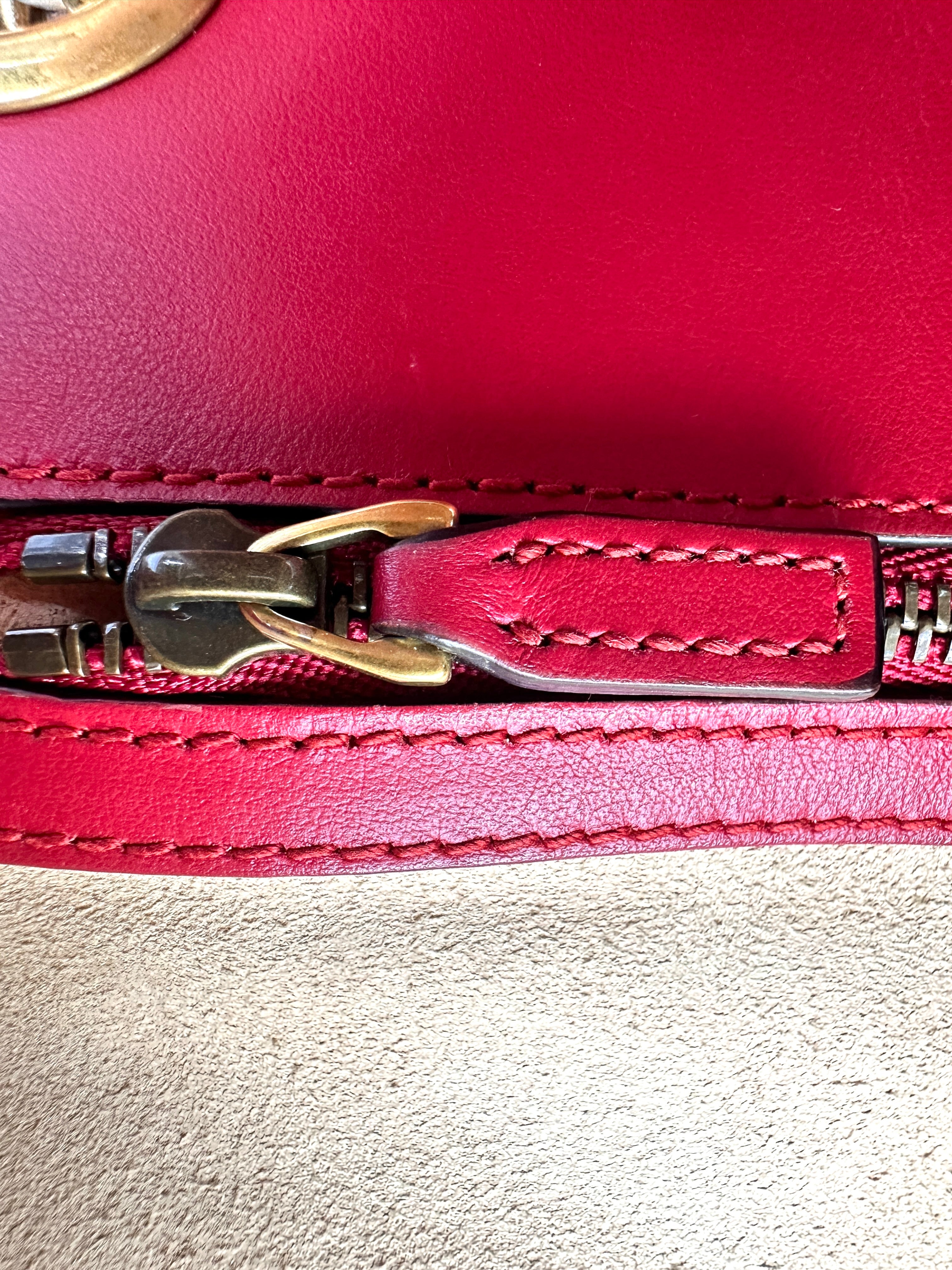 Gucci GG Marmont Red Matelasse Leather Shoulder Bag GG1103