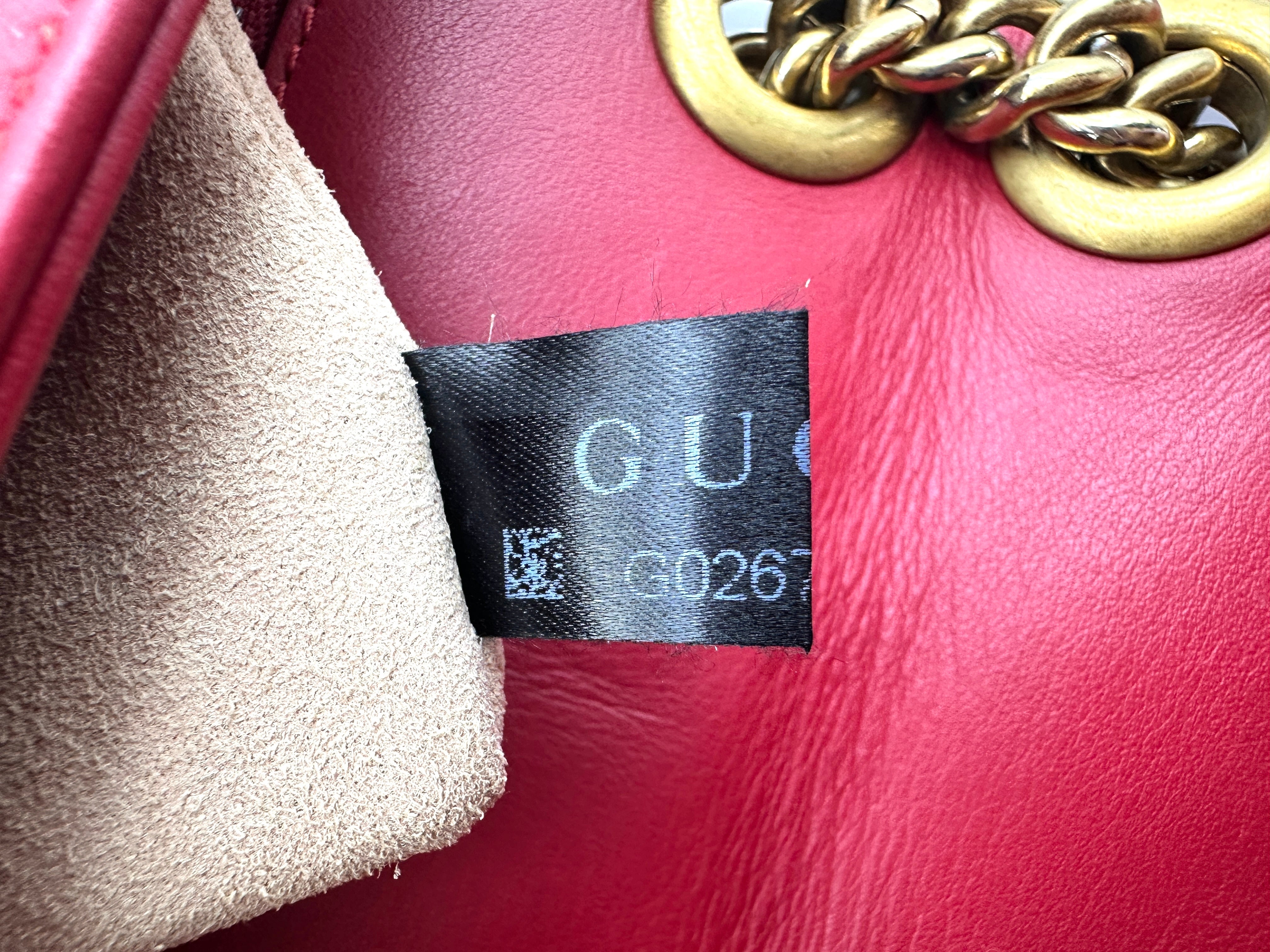 Gucci GG Marmont Red Matelasse Leather Shoulder Bag GG1103