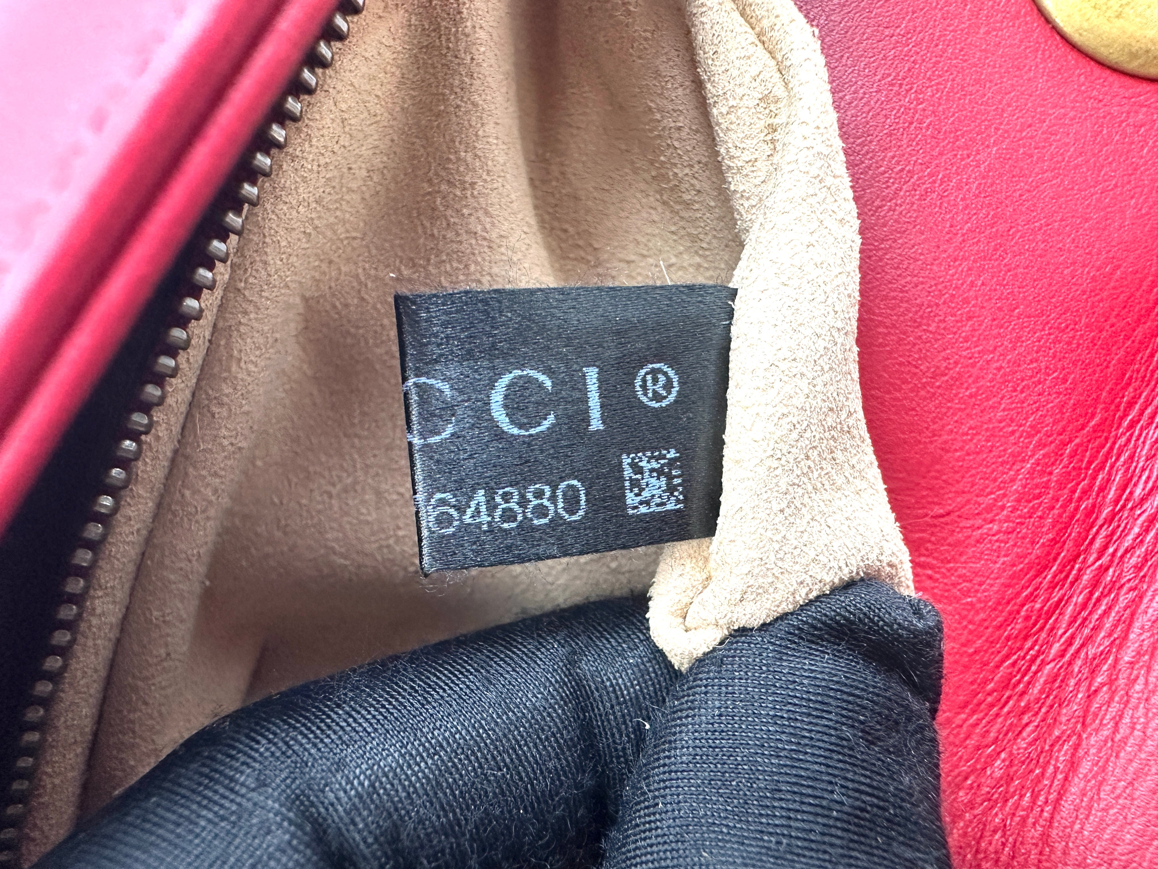 Gucci GG Marmont Red Matelasse Leather Shoulder Bag GG1103