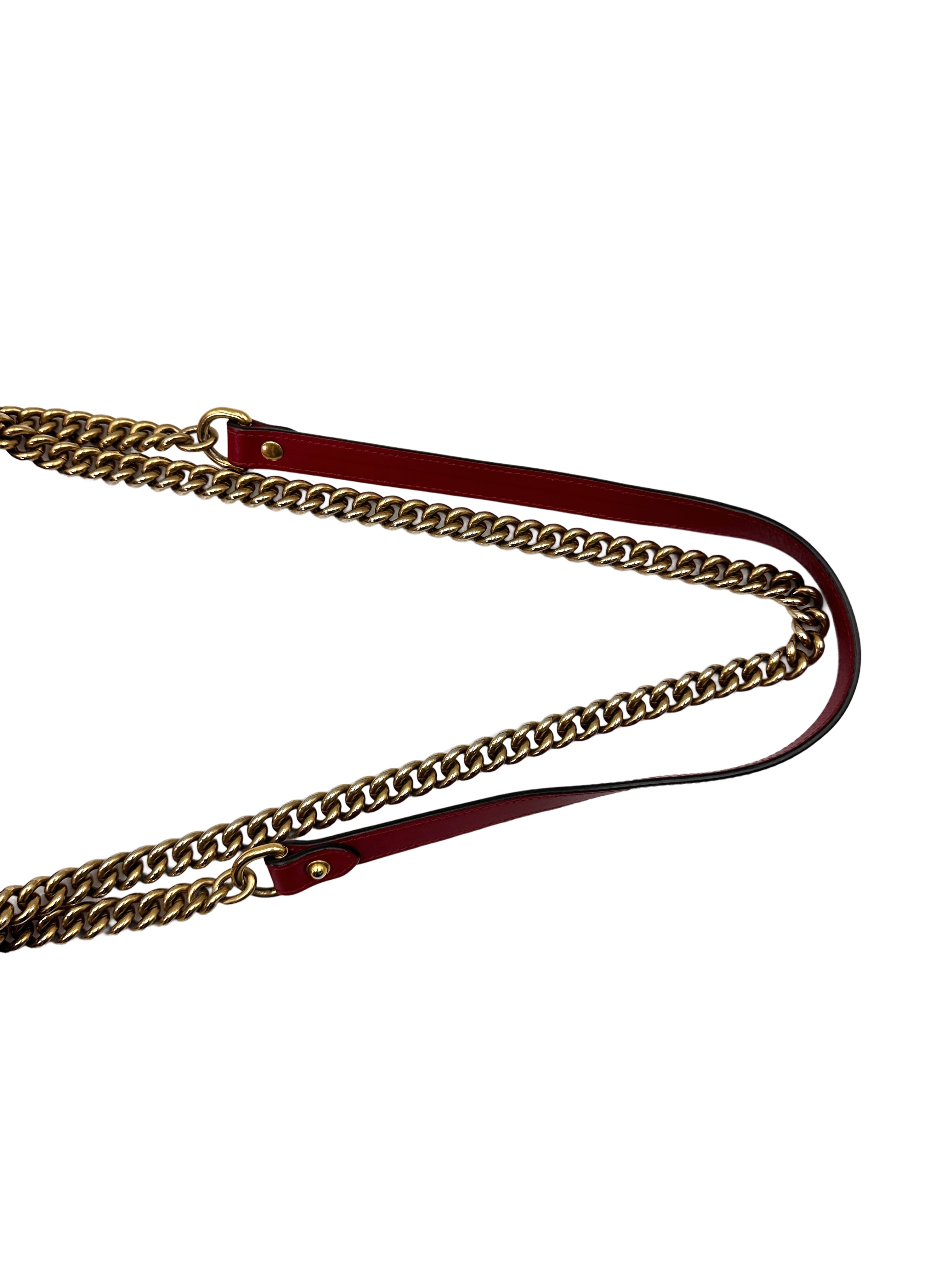 Gucci GG Marmont Red Matelasse Leather Shoulder Bag GG1103