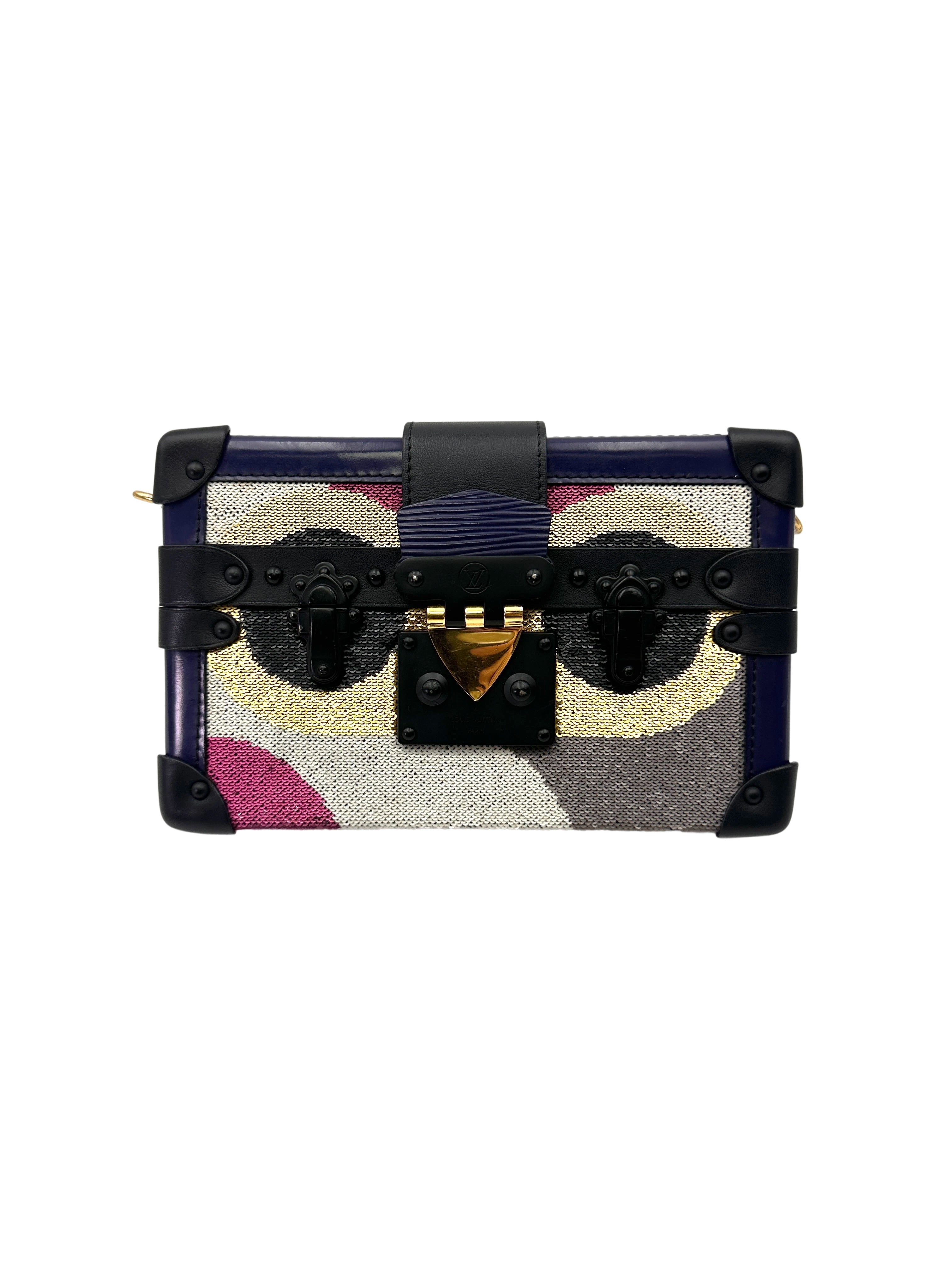 Louis Vuitton Petite Malle Multicolor Sequin Monogram Shoulder Bag LV2835