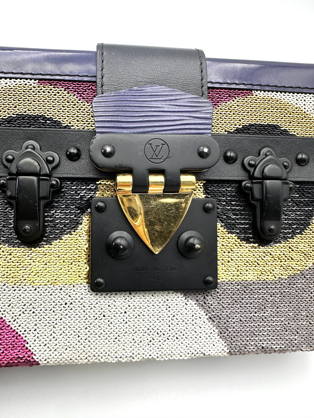 Louis Vuitton Petite Malle Multicolor Sequin Monogram Shoulder Bag LV2835