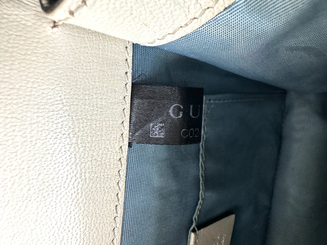 Gucci Sylvie Star White Leather Medium Size Shoulder Bag GG1111