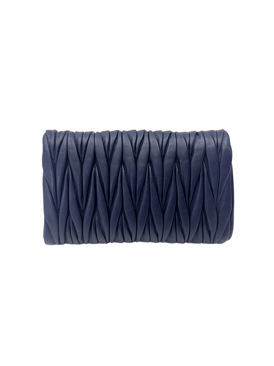 Miu Miu Navy Quilted Lambskin Wallet On Chain MM34-1