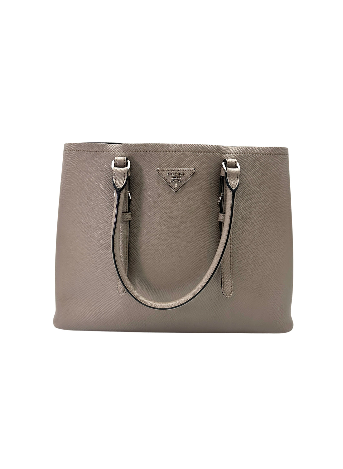 Prada Galleria Grey Saffiano Leather Handle Bag PR382