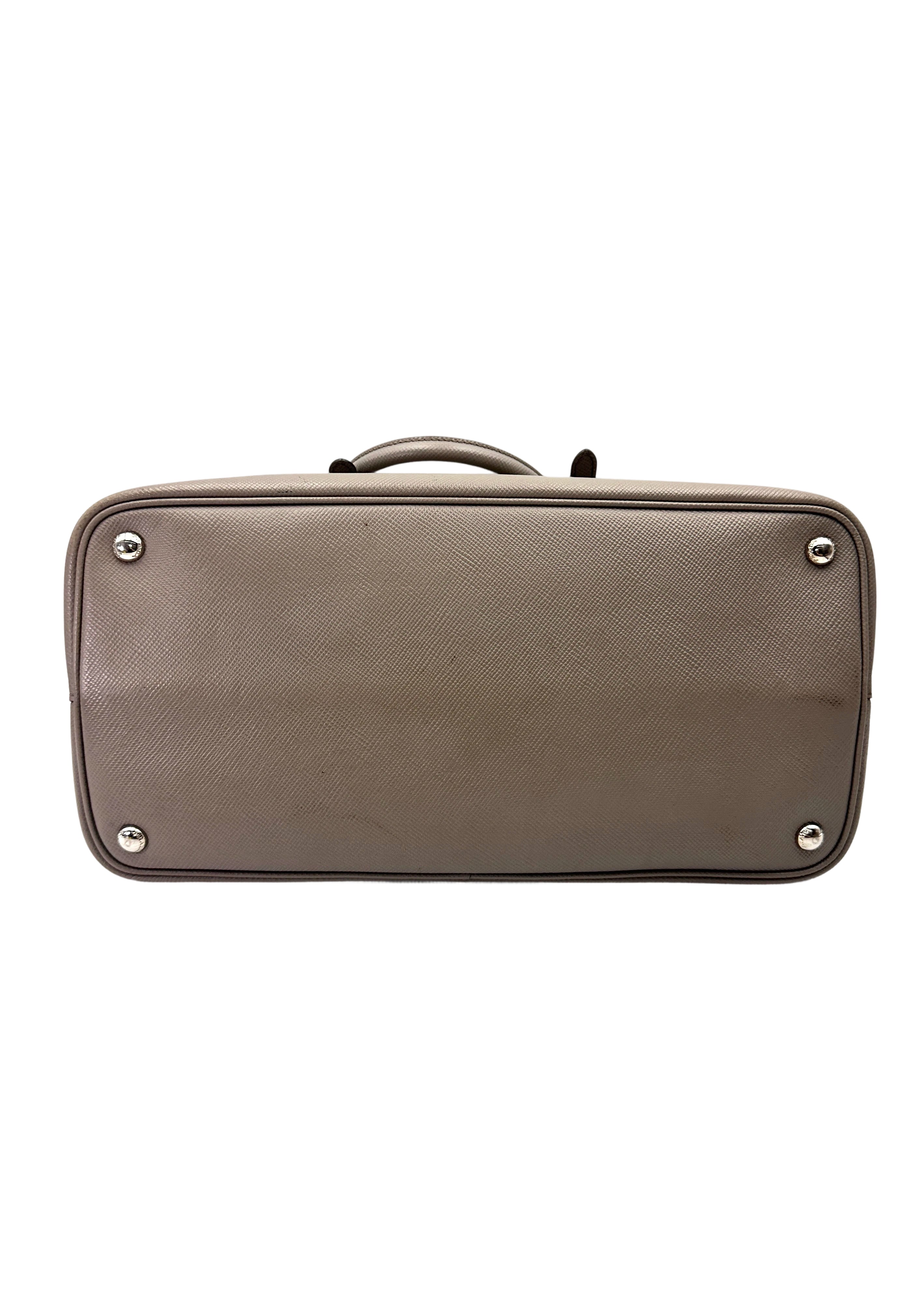 Prada Galleria Grey Saffiano Leather Handle Bag PR382