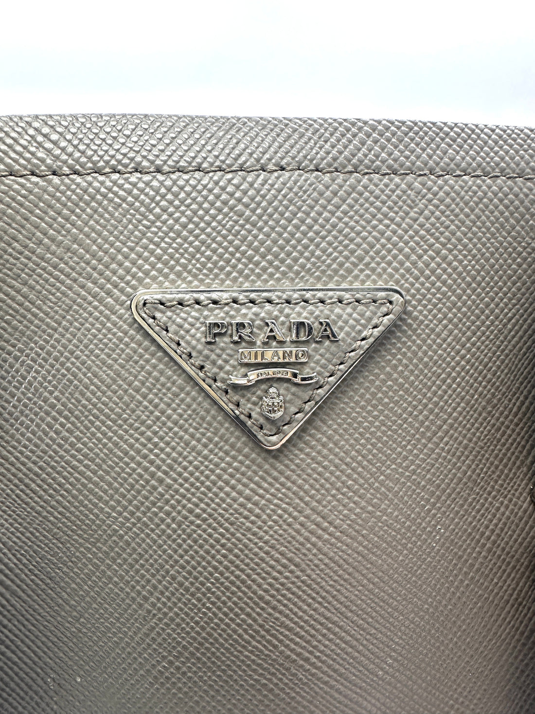 Prada Galleria Grey Saffiano Leather Handle Bag PR382